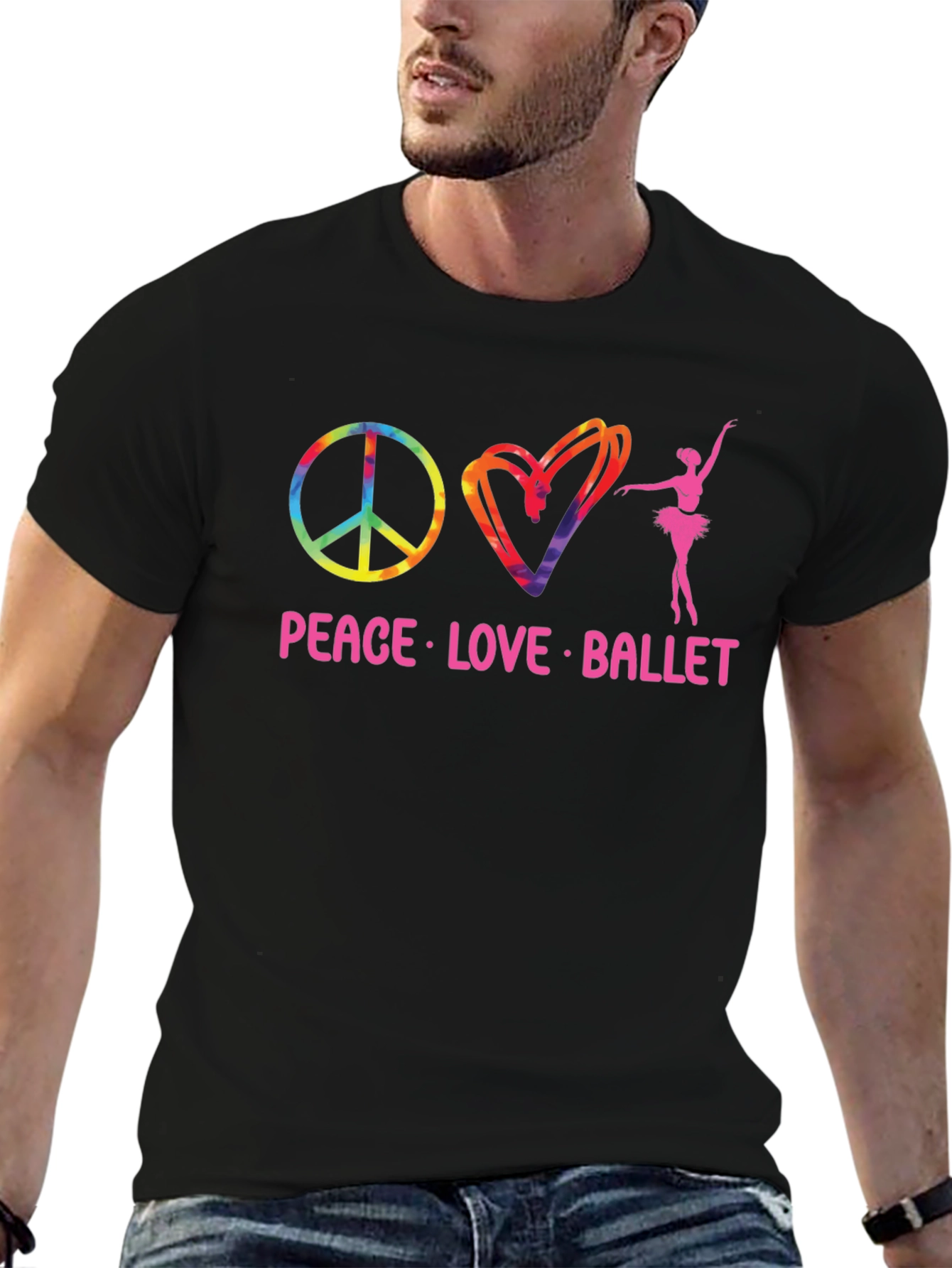 Camiseta Negra Peace Love Ballet