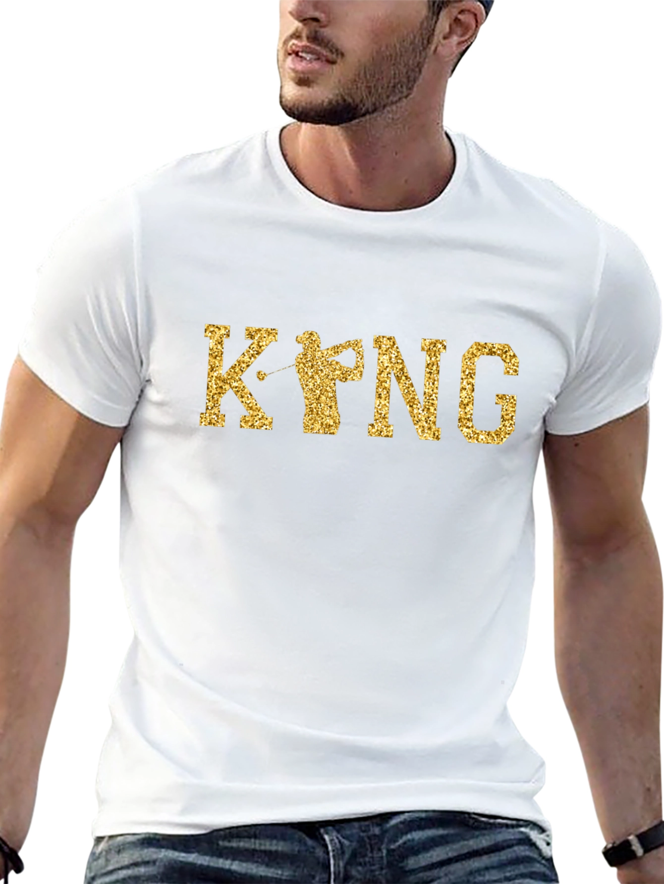 Camiseta Negra Golf Kpng Oro