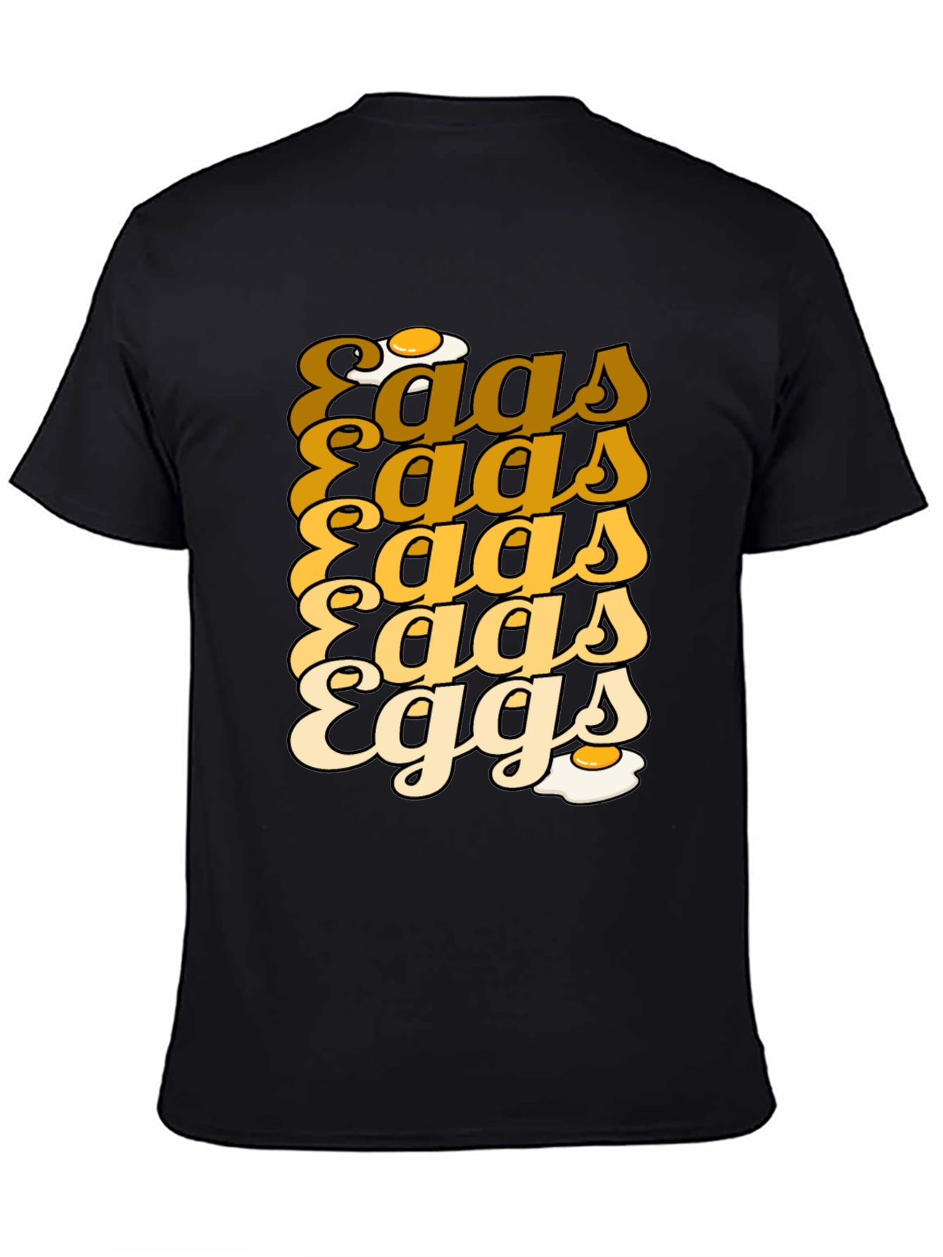 Camiseta Negra con Diseño Huevos Retro
