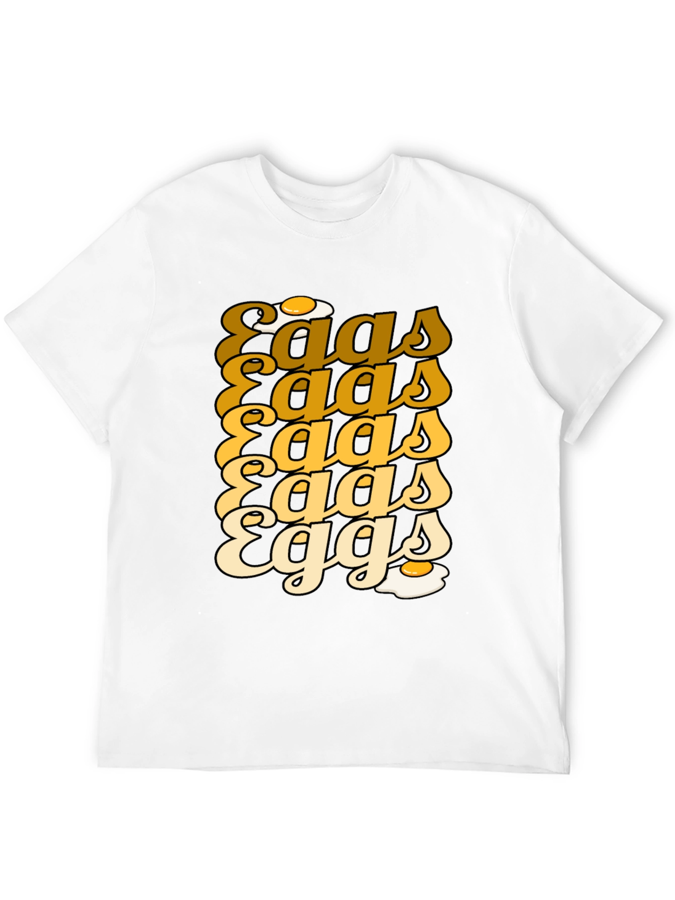 Camiseta Negra con Diseño Huevos Retro