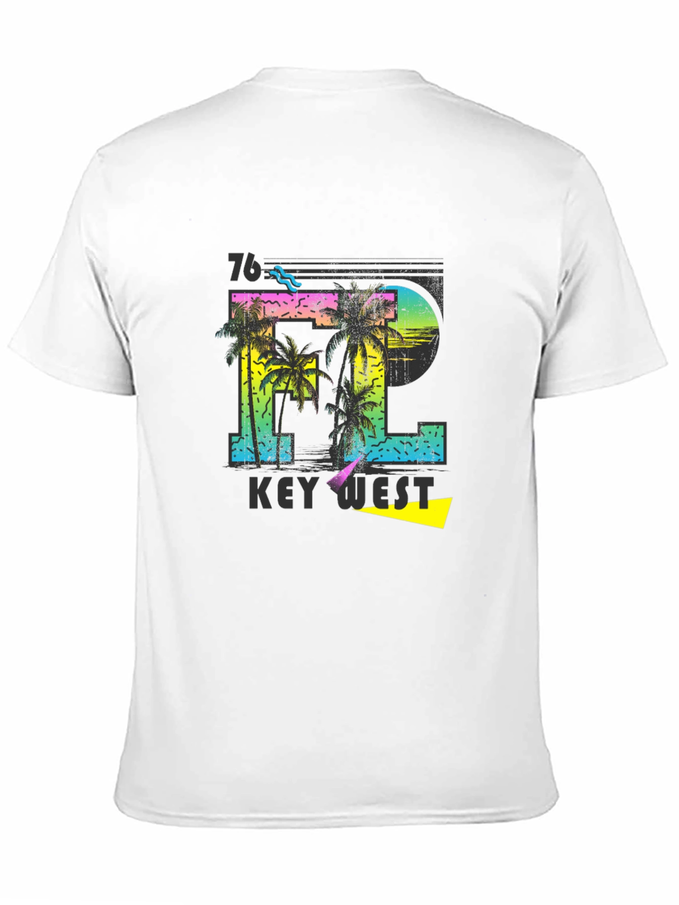 Camiseta Negra con Diseño Tropical Key West