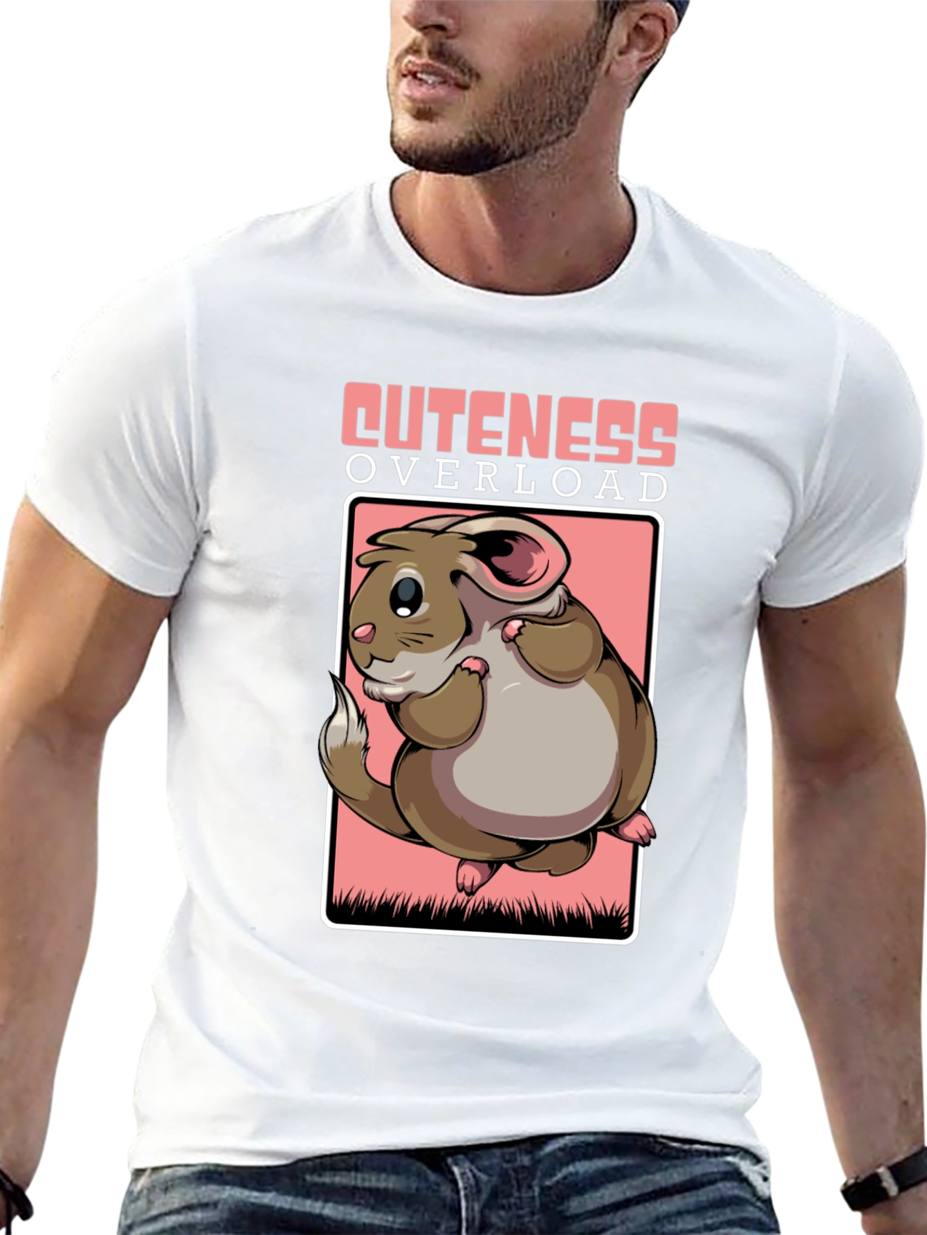 Camiseta Negra Cuteness Overload con Diseño de Hamster