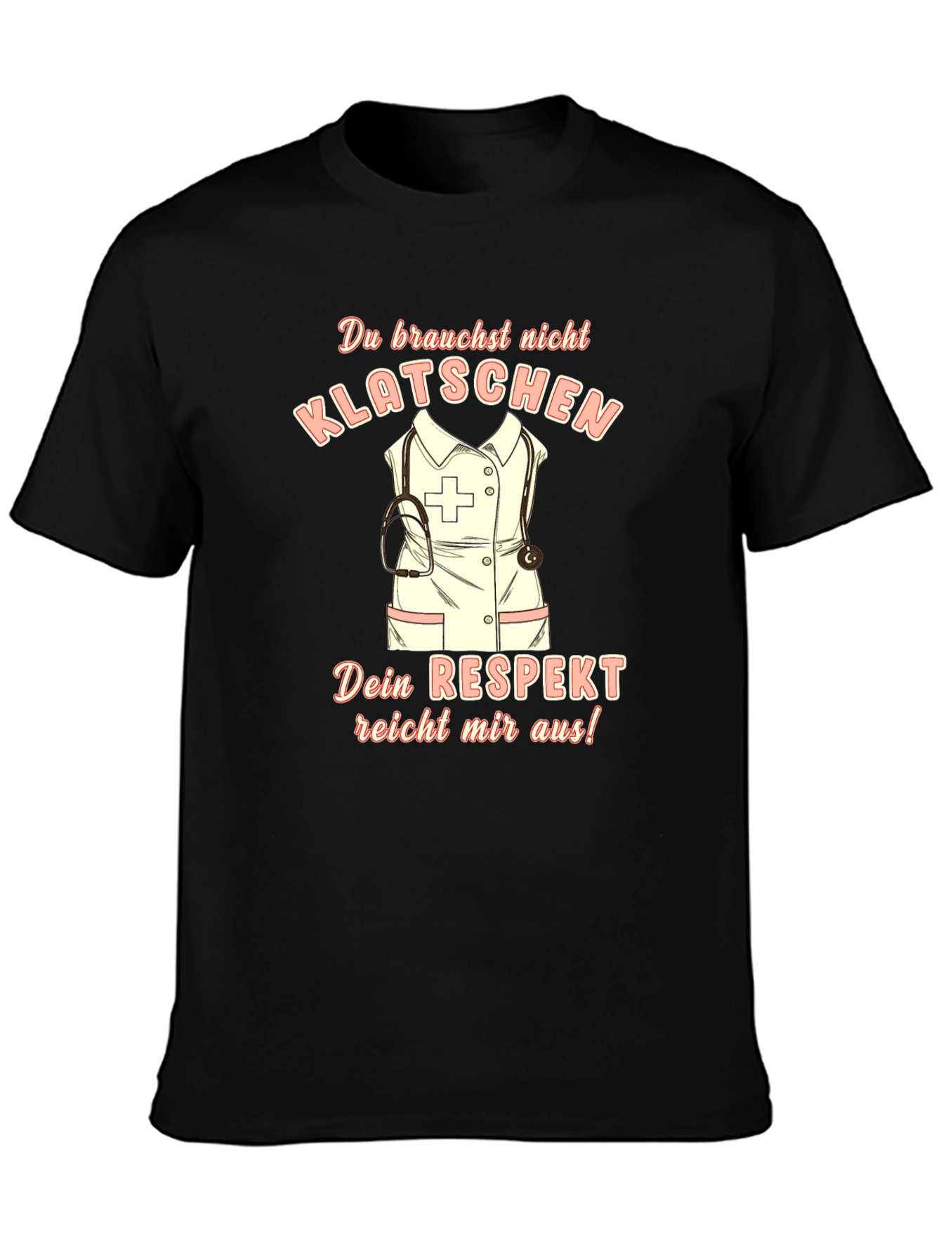 Camiseta Negra con Diseño de Enfermera