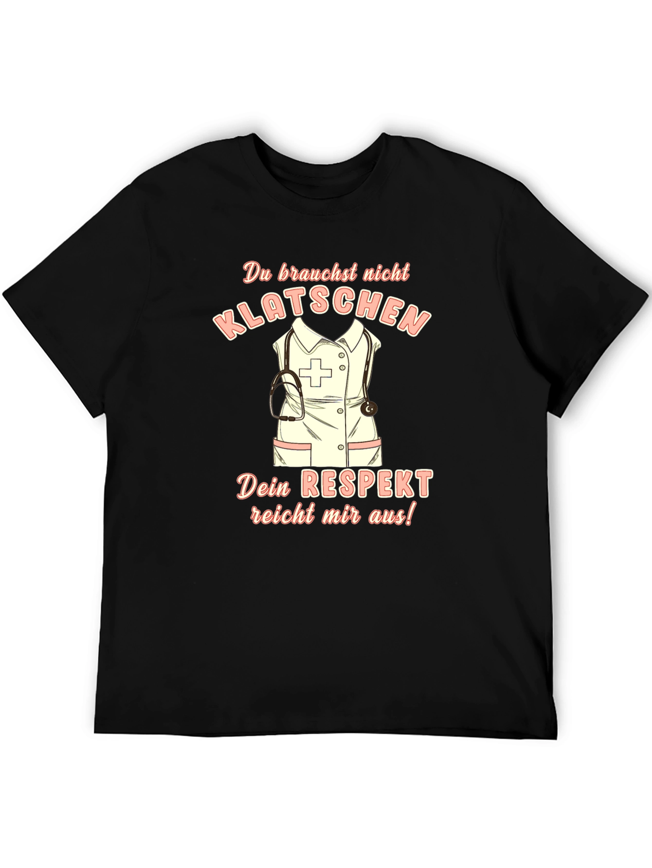 Camiseta Negra con Diseño de Enfermera