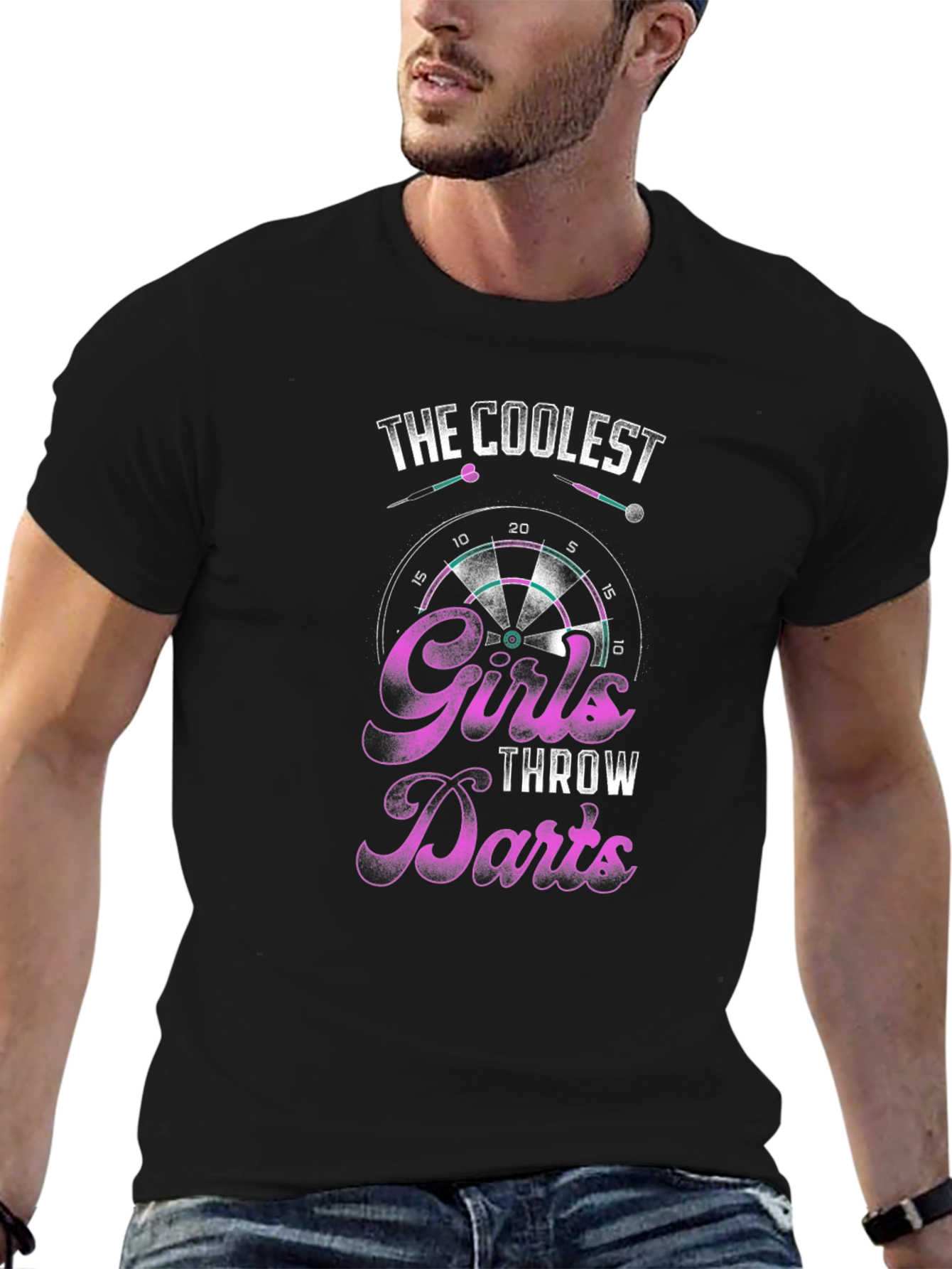 Camiseta Negra The Coolest Girls Throw Darts