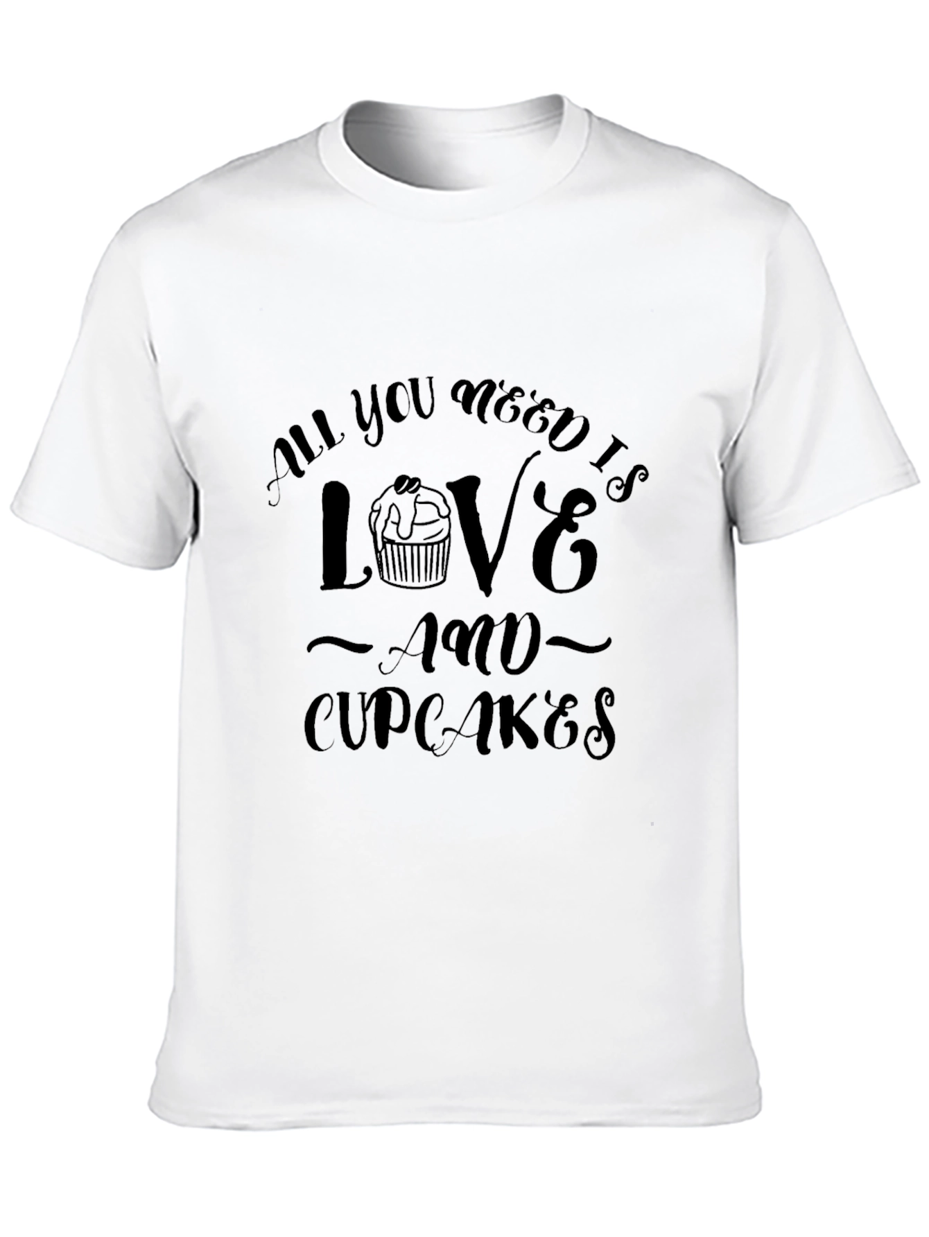 Camiseta Negra Amor y Cupcakes