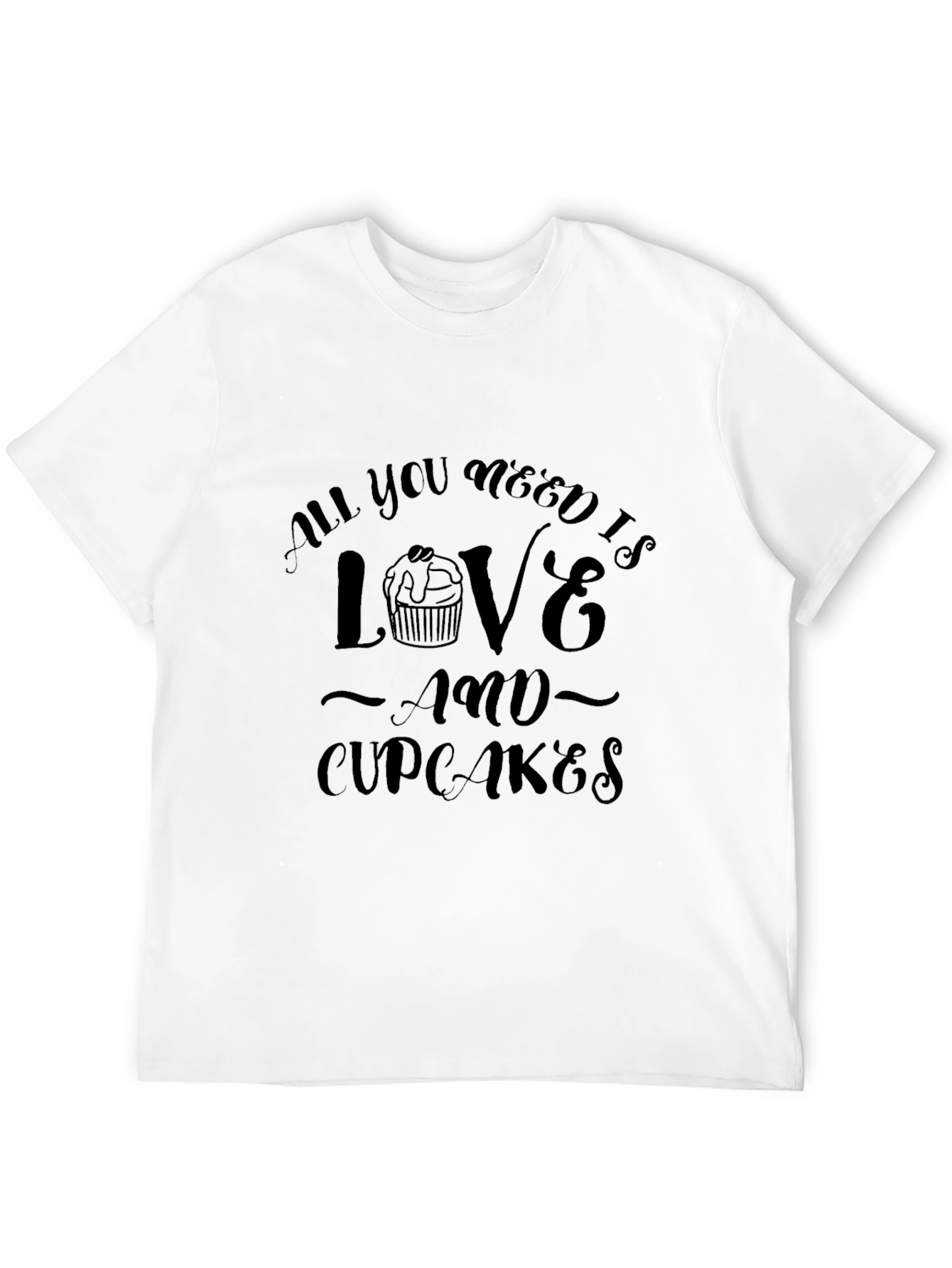 Camiseta Negra Amor y Cupcakes
