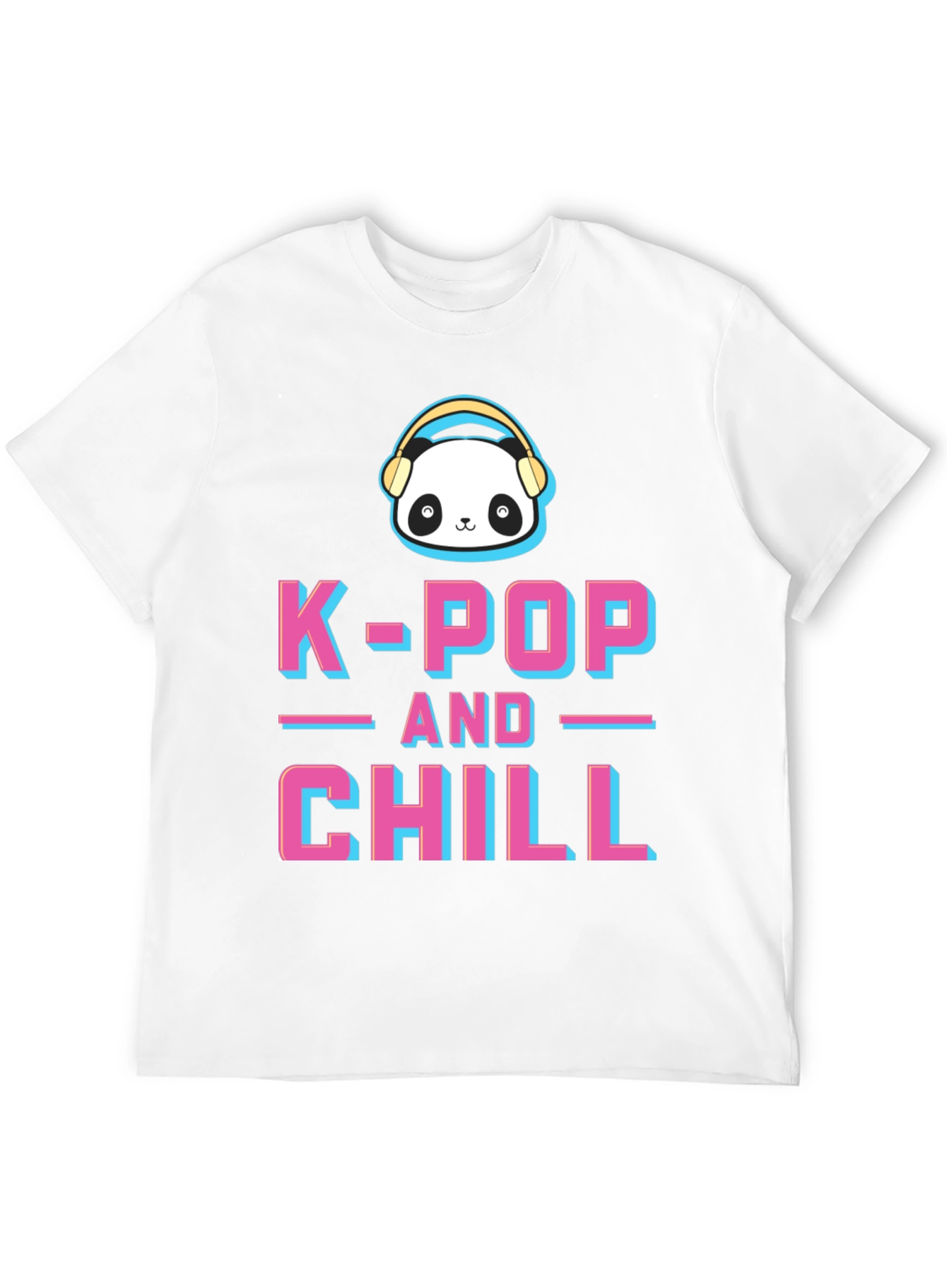 Camiseta K-Pop and Chill con Panda y Audífonos