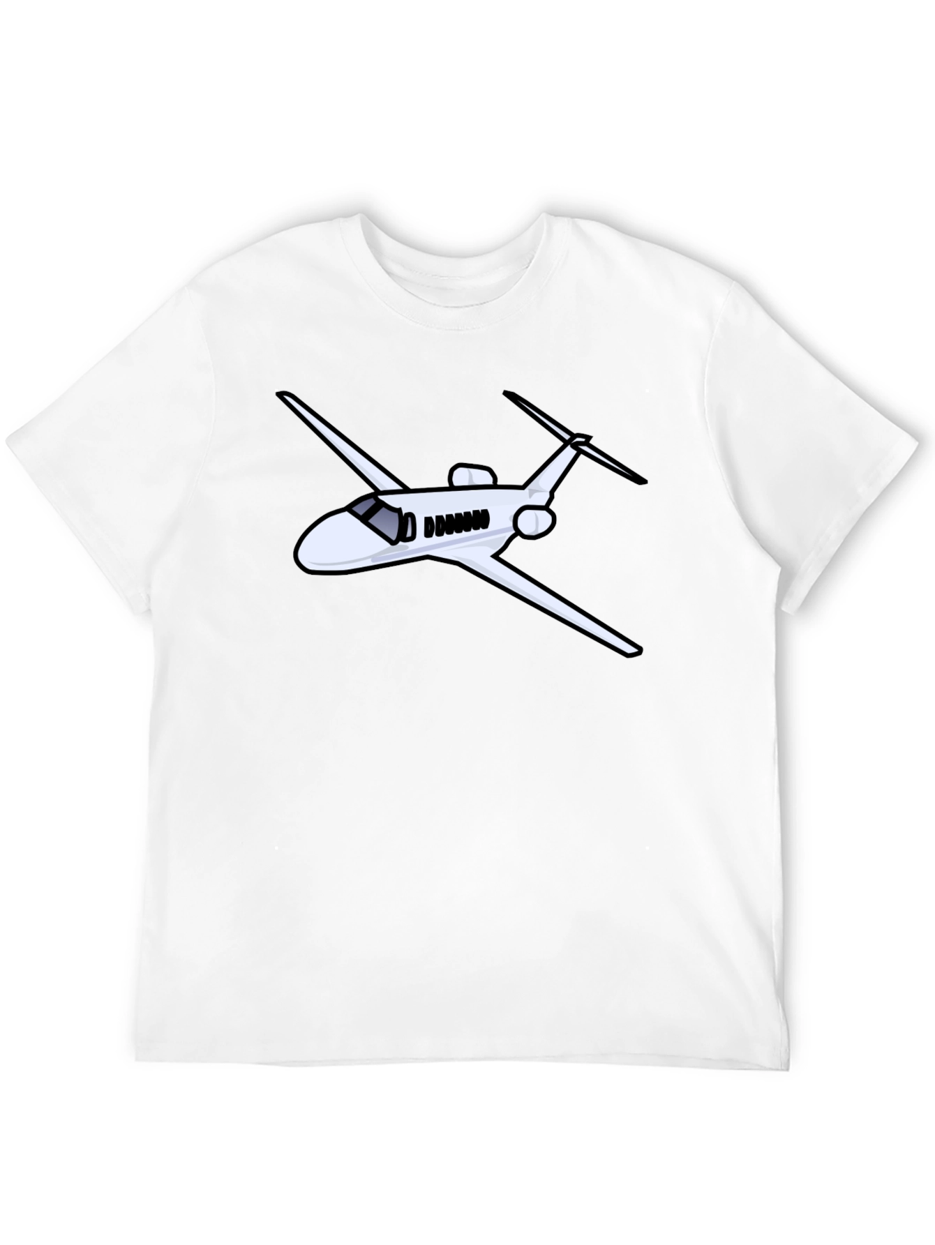 Camiseta Negra con Diseño de Avión Jet Personal
