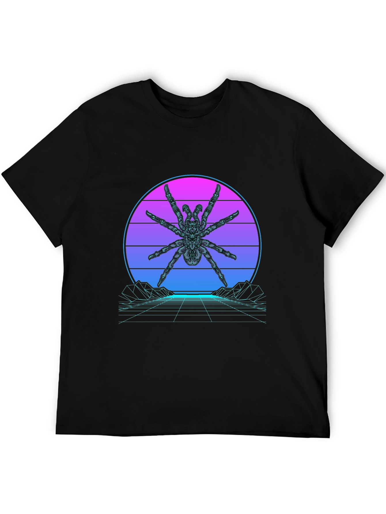 Camiseta Negra con Diseño Arácnido Retro