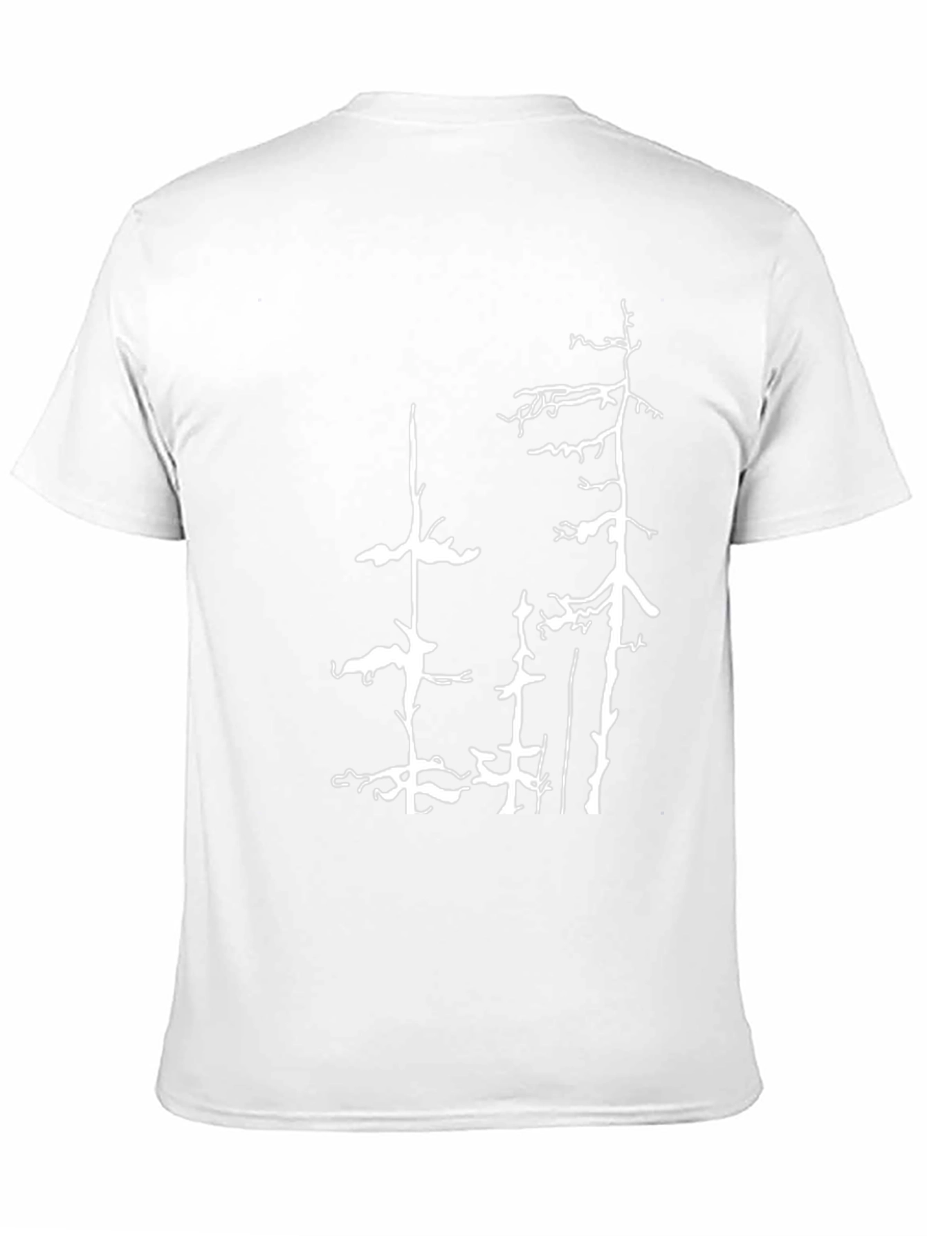 Camiseta Negra con Diseño de Árboles Abstractos