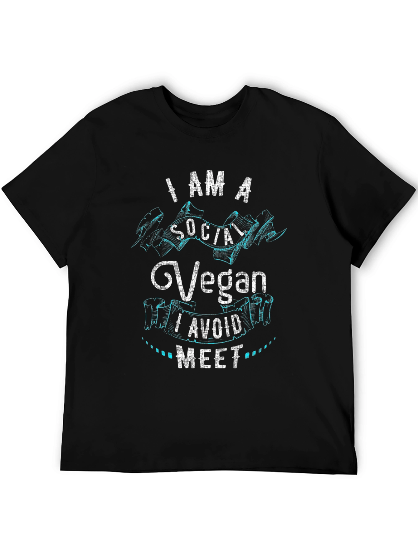 Camiseta Negra Vegan Social: Evita el Contacto Social