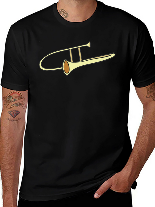 Camiseta Negra con Diseño de Trombón