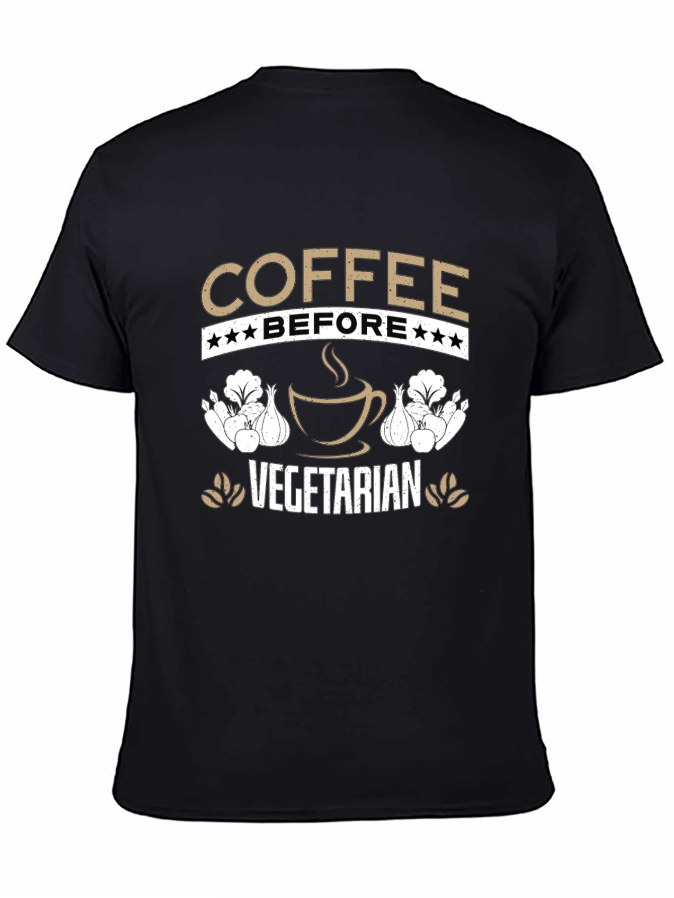 Camiseta Café Antes de Vegetariano Divertida