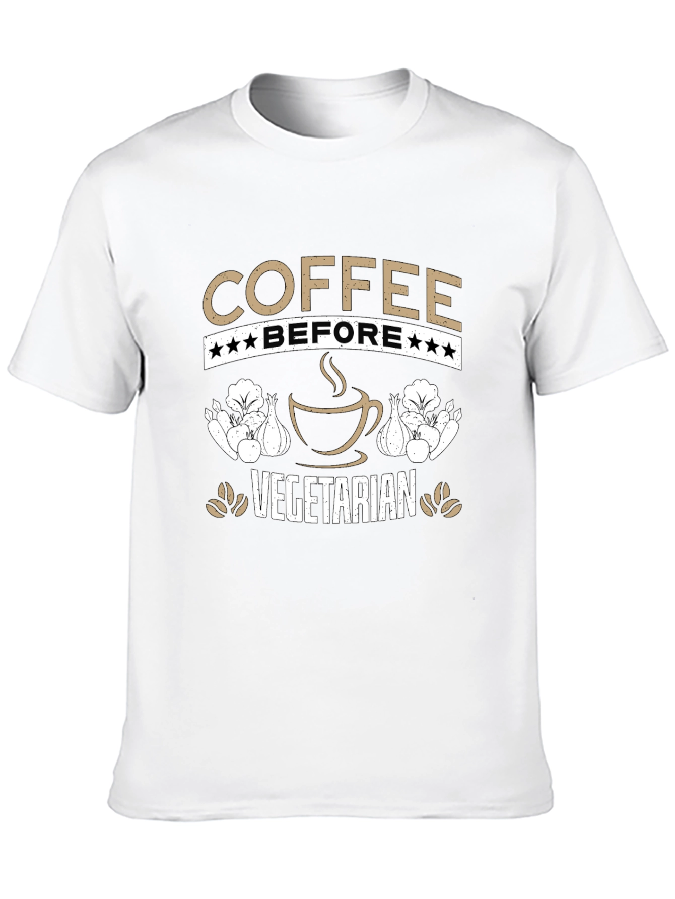 Camiseta Café Antes de Vegetariano Divertida