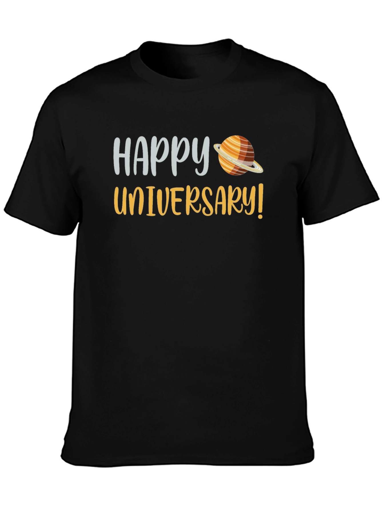 Camiseta Negra Feliz Universario Espacial