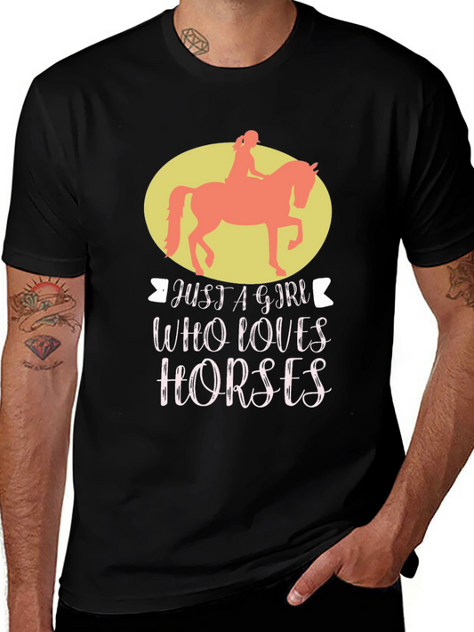 Camiseta Negra Just A Girl Who Loves Horses