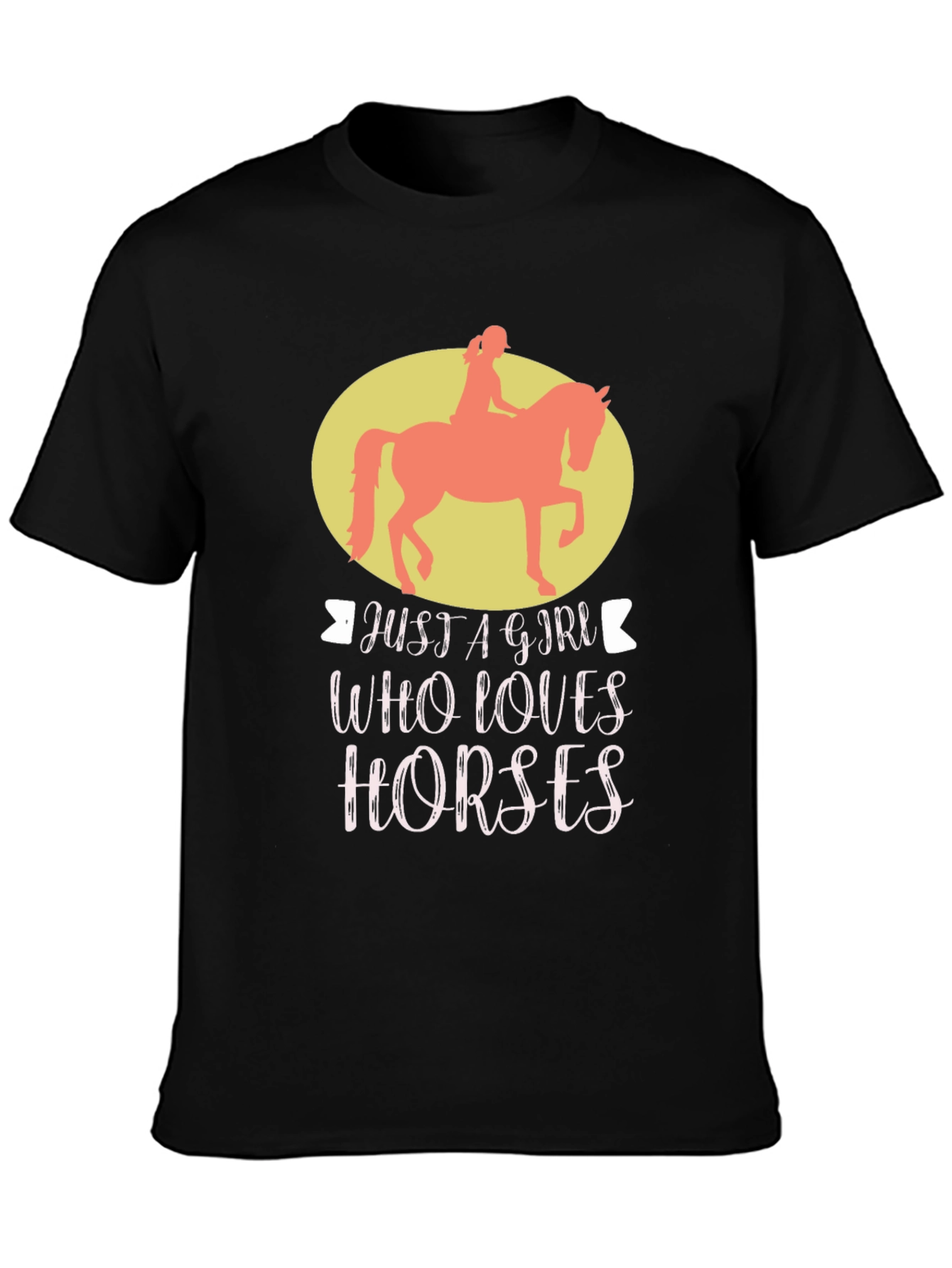Camiseta Negra Just A Girl Who Loves Horses