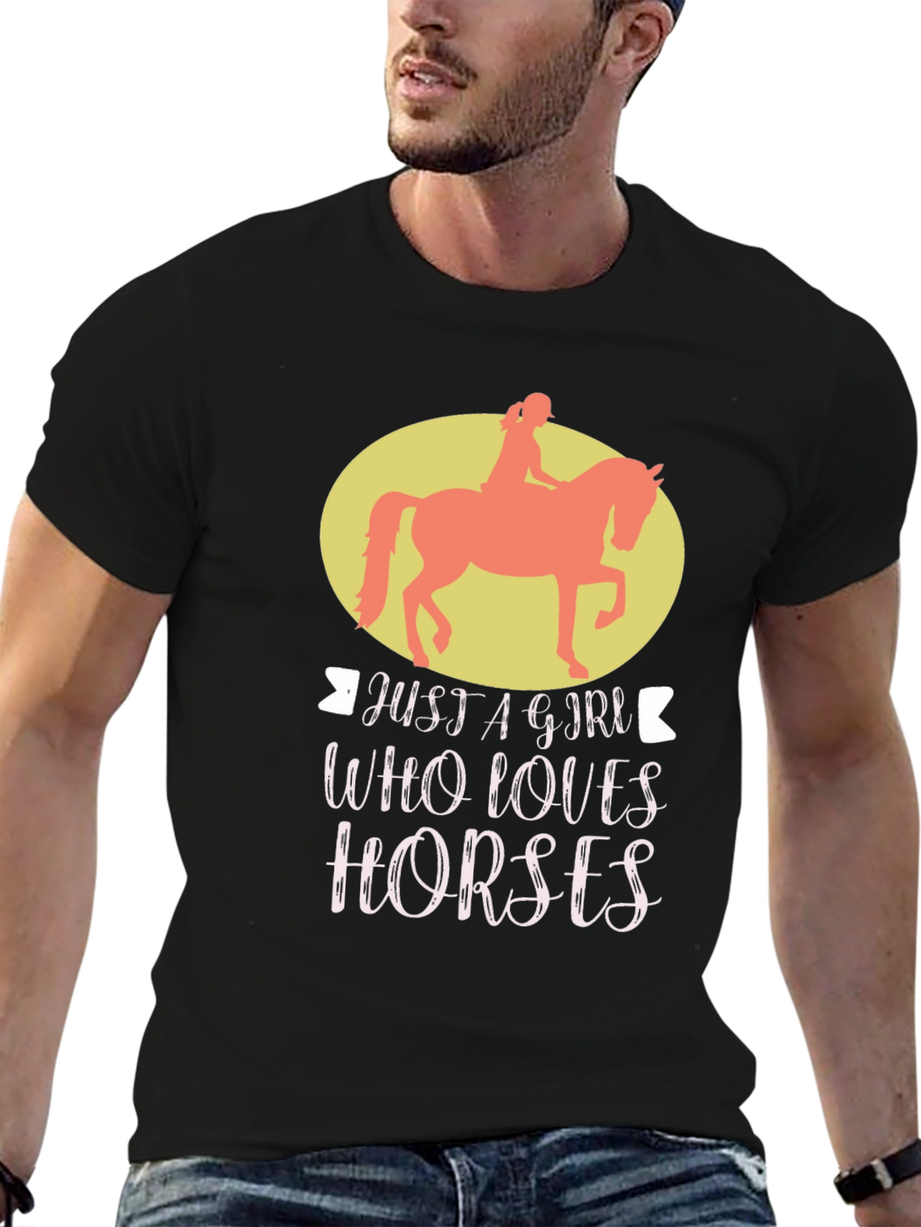 Camiseta Negra Just A Girl Who Loves Horses