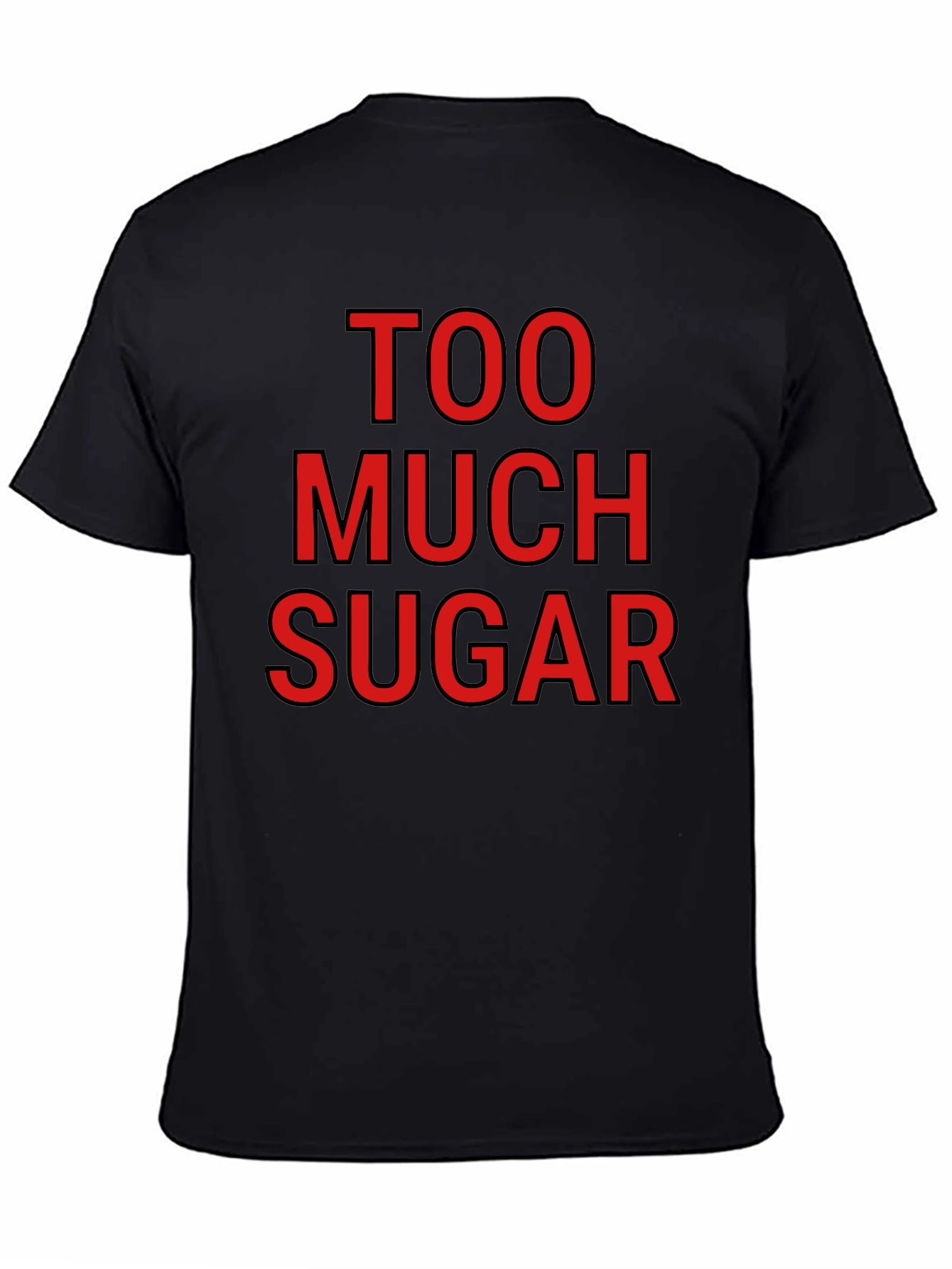 Camiseta Negra: Demasiada Azúcar - Diseño Divertido