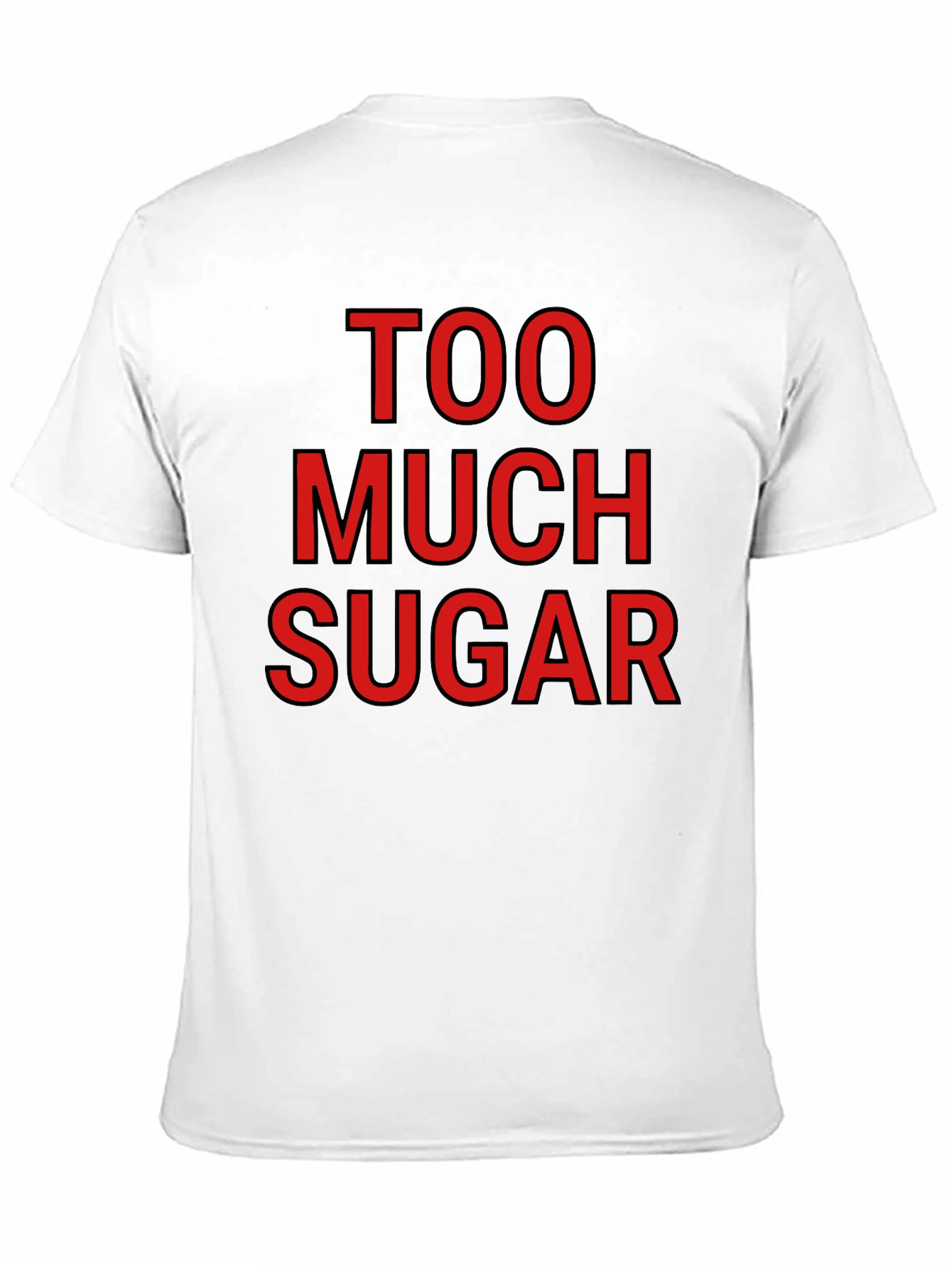 Camiseta Negra: Demasiada Azúcar - Diseño Divertido