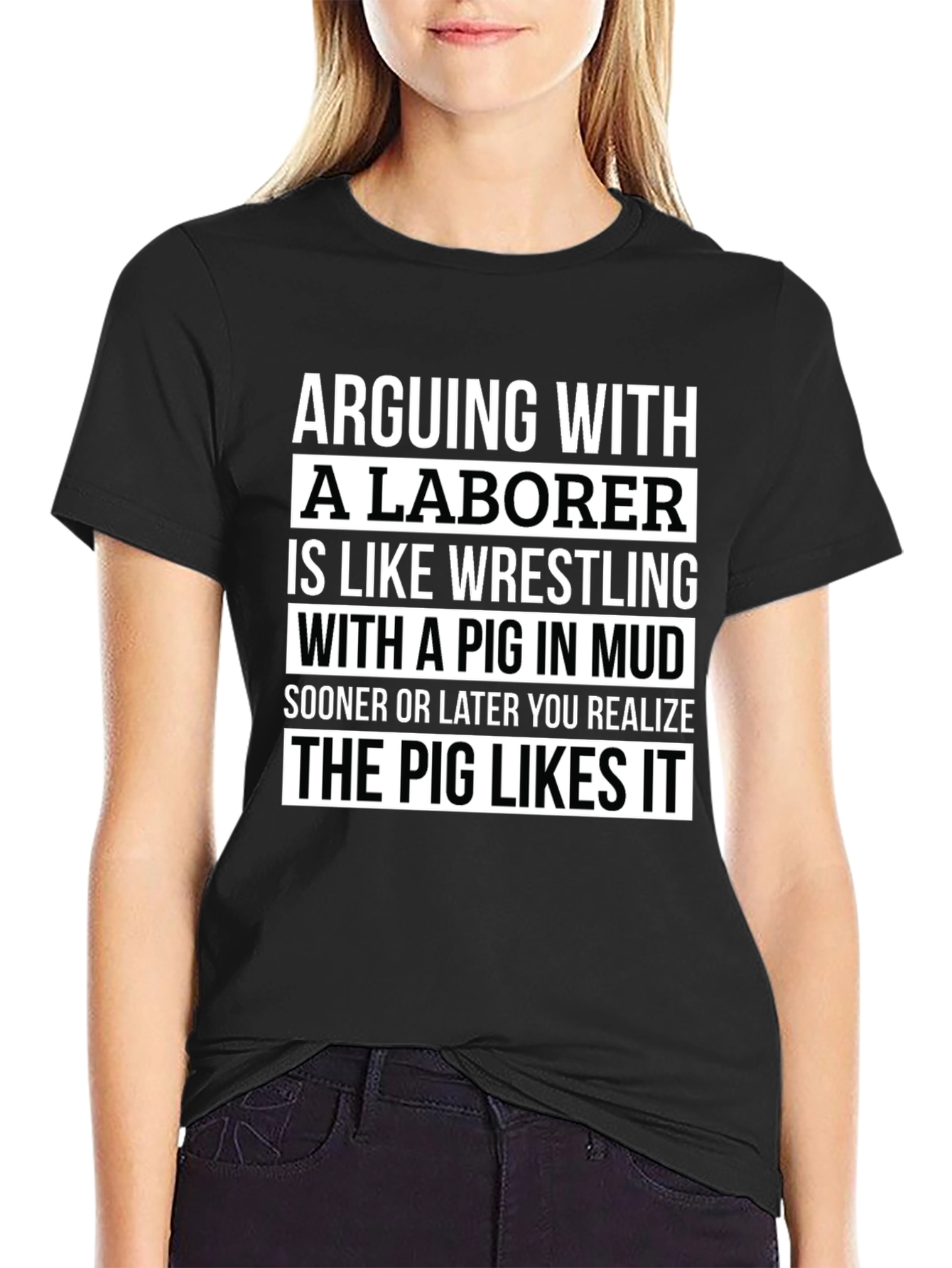 Camiseta Negra: Argumentar con un Obrero