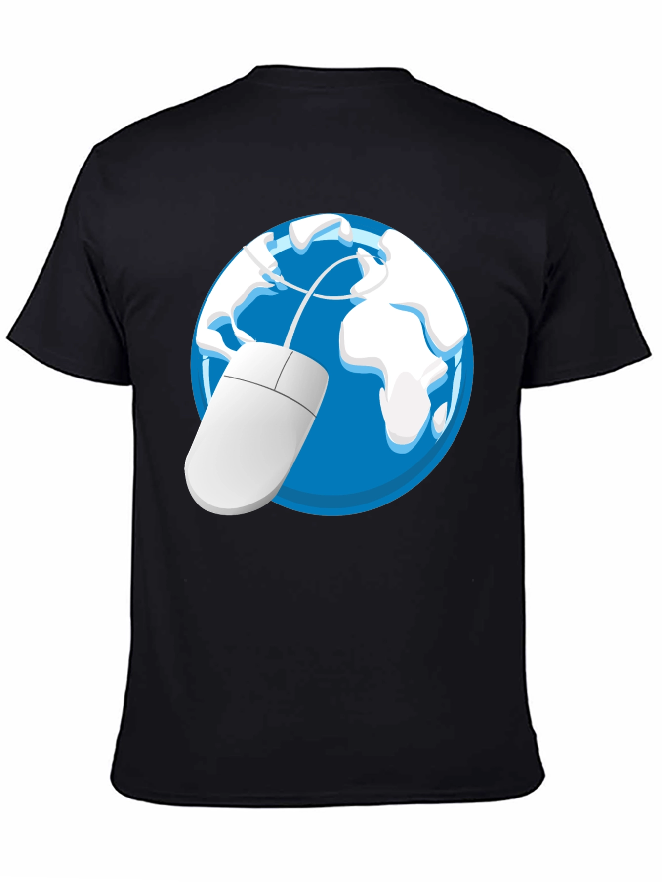 Camiseta Negra con Diseño de Globo y Ratón