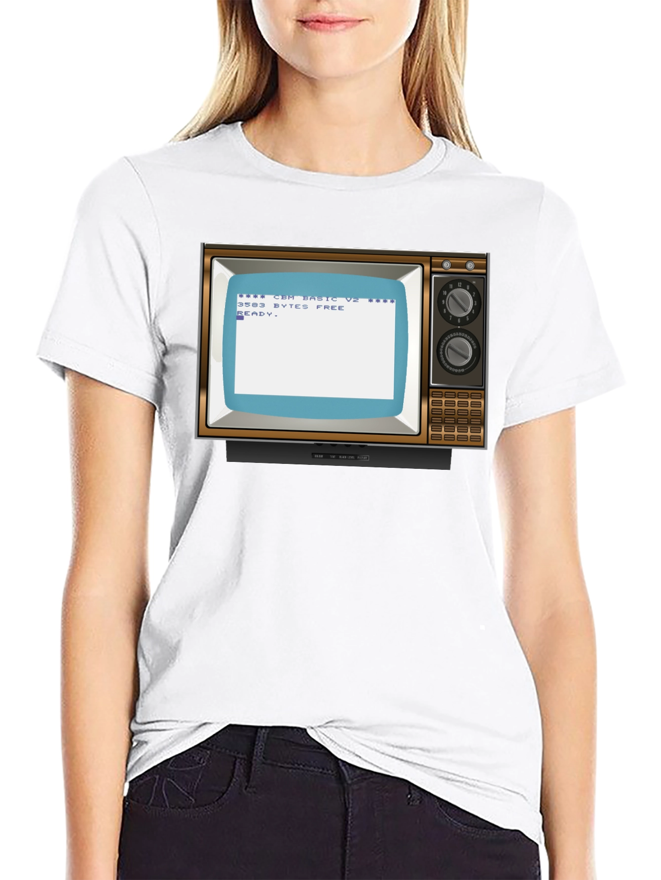 Camiseta Negra Retro TV Commodore