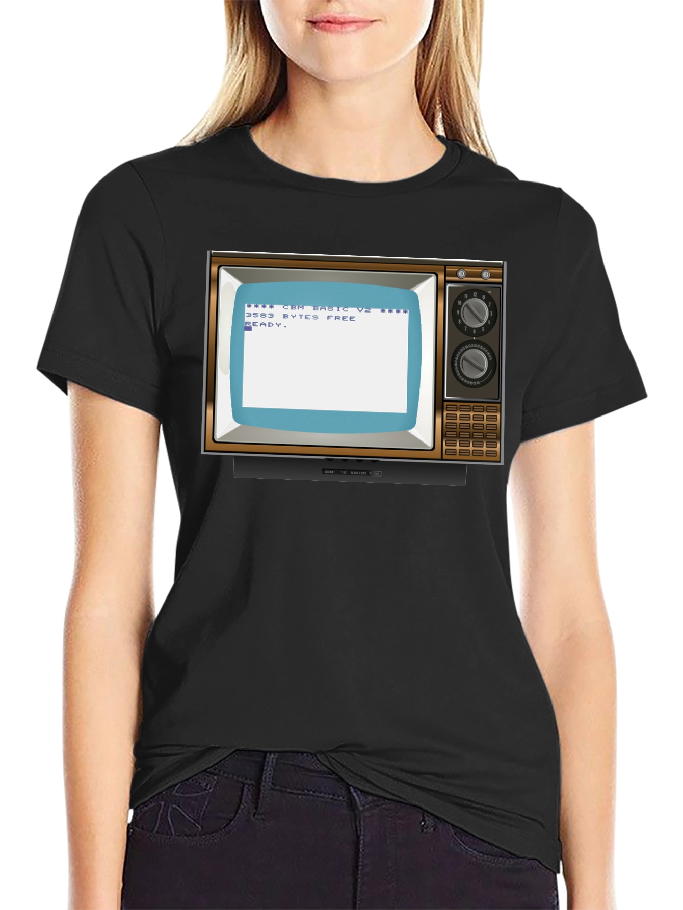 Camiseta Negra Retro TV Commodore