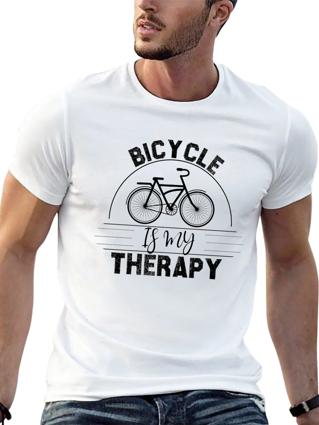 Camiseta Negra Bicycle is My Therapy
