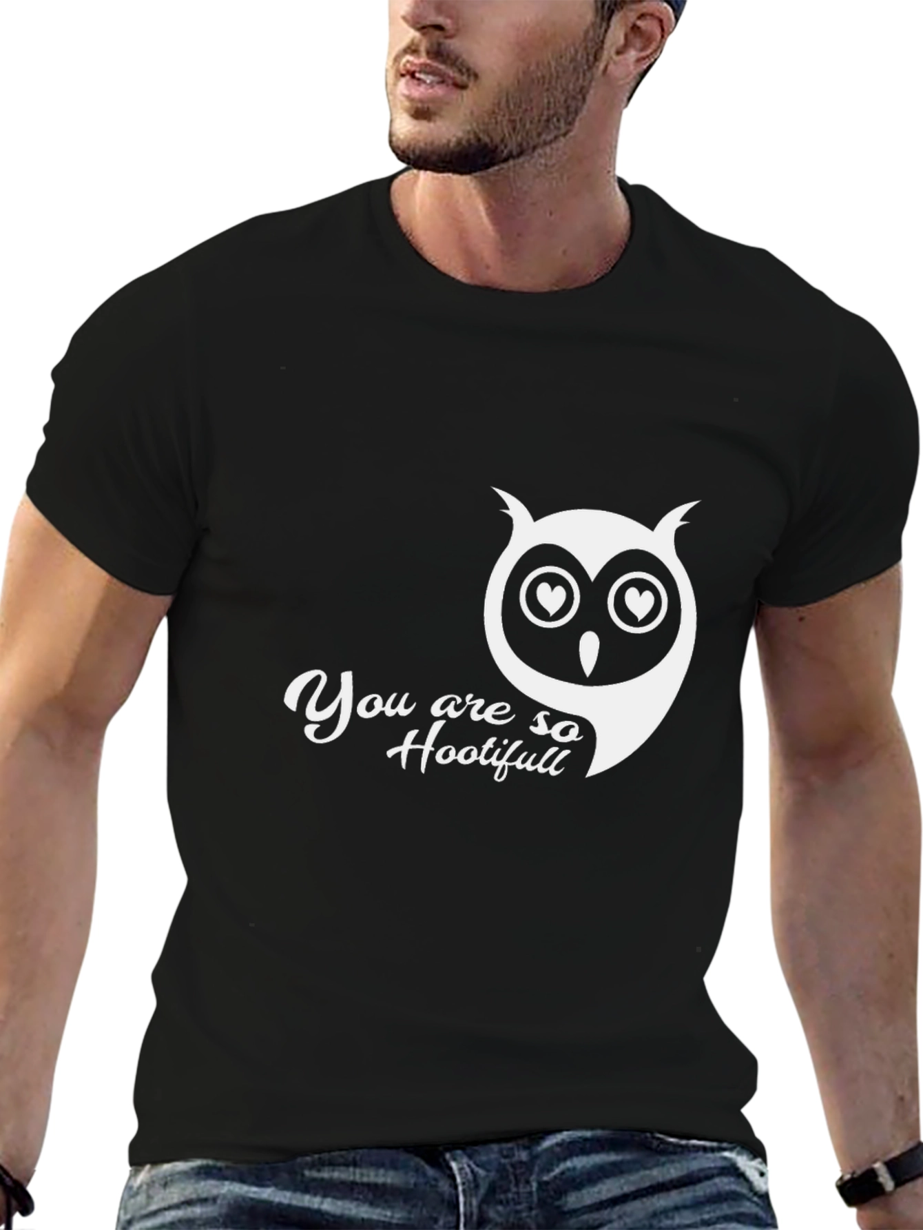 Camiseta Negra con Búho You are so Hootifull