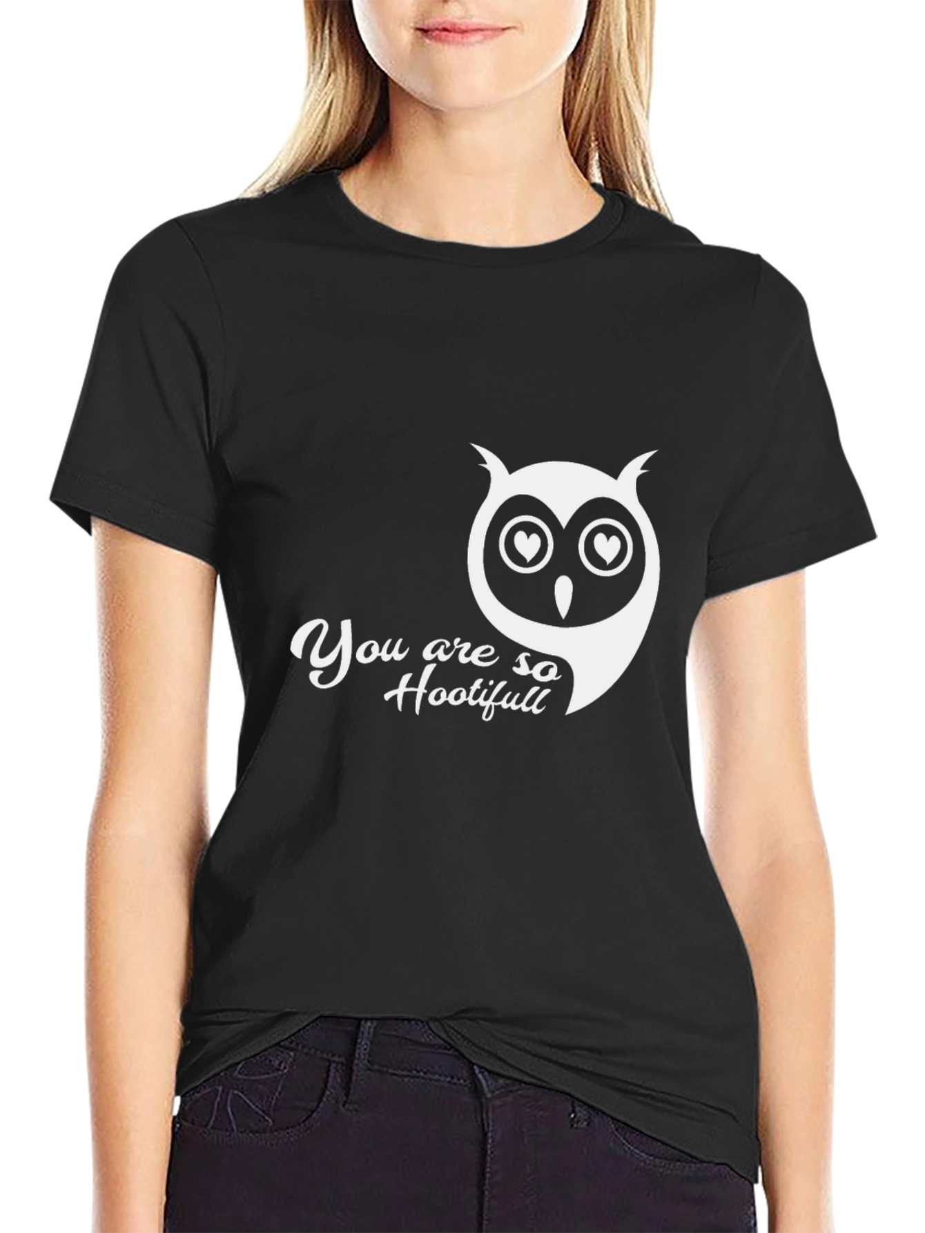 Camiseta Negra con Búho You are so Hootifull