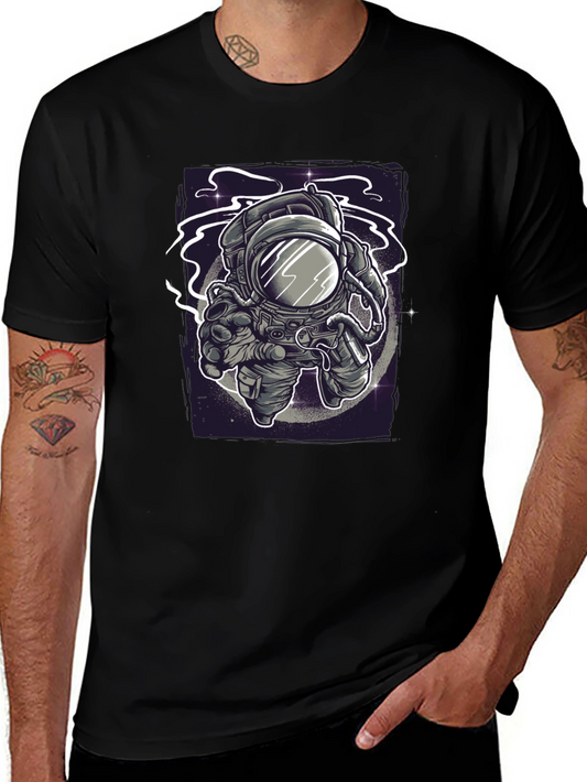 Camiseta Negra Estampado Astronauta