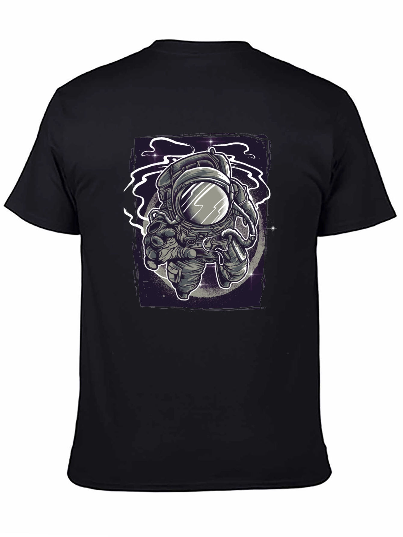 Camiseta Negra Estampado Astronauta
