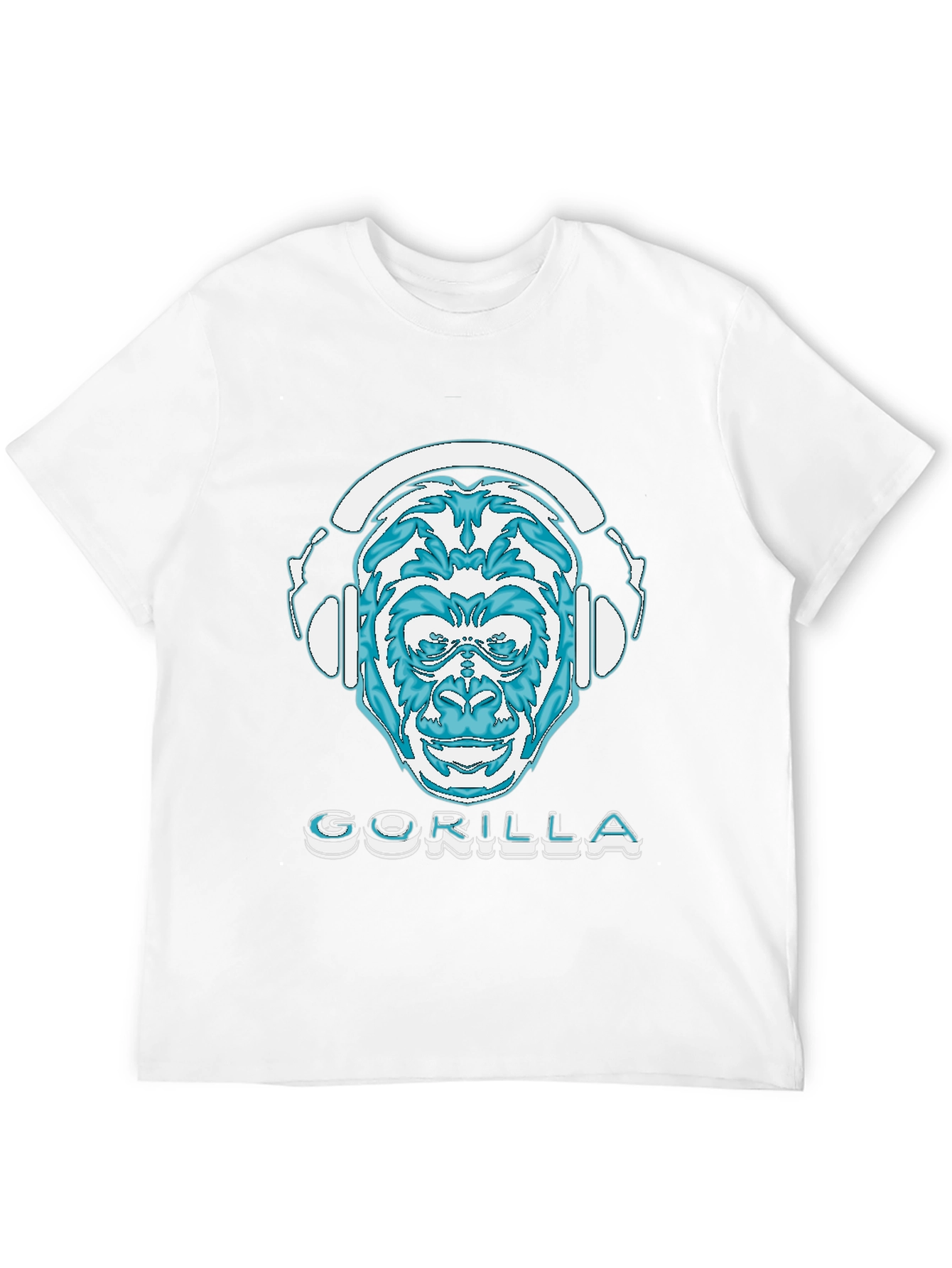 Camiseta Negra con Diseño de Gorila DJ