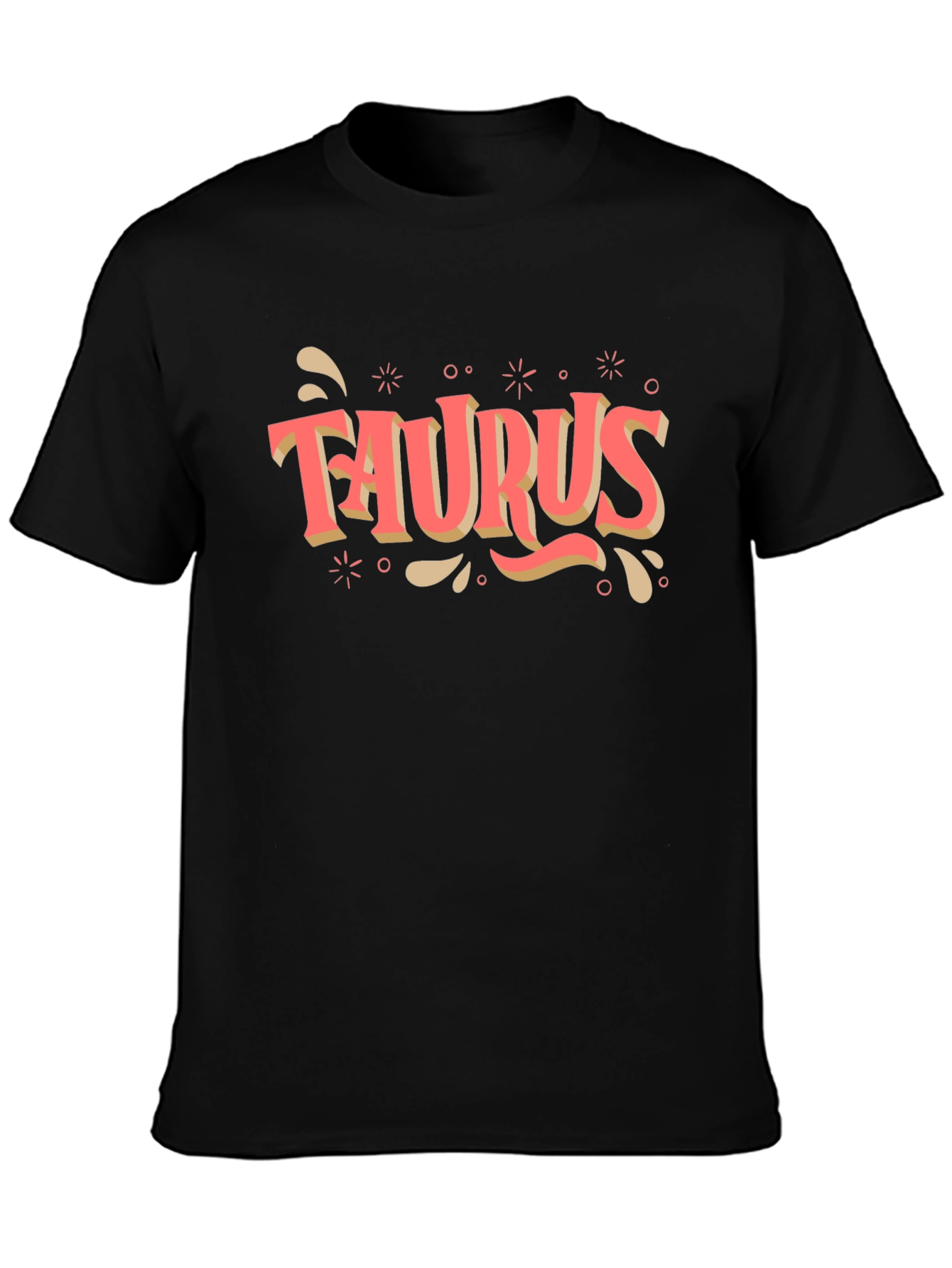 Camiseta Negra Signo Tauro Estilo Retro