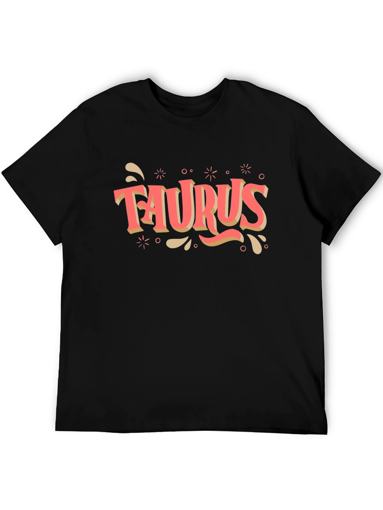 Camiseta Negra Signo Tauro Estilo Retro