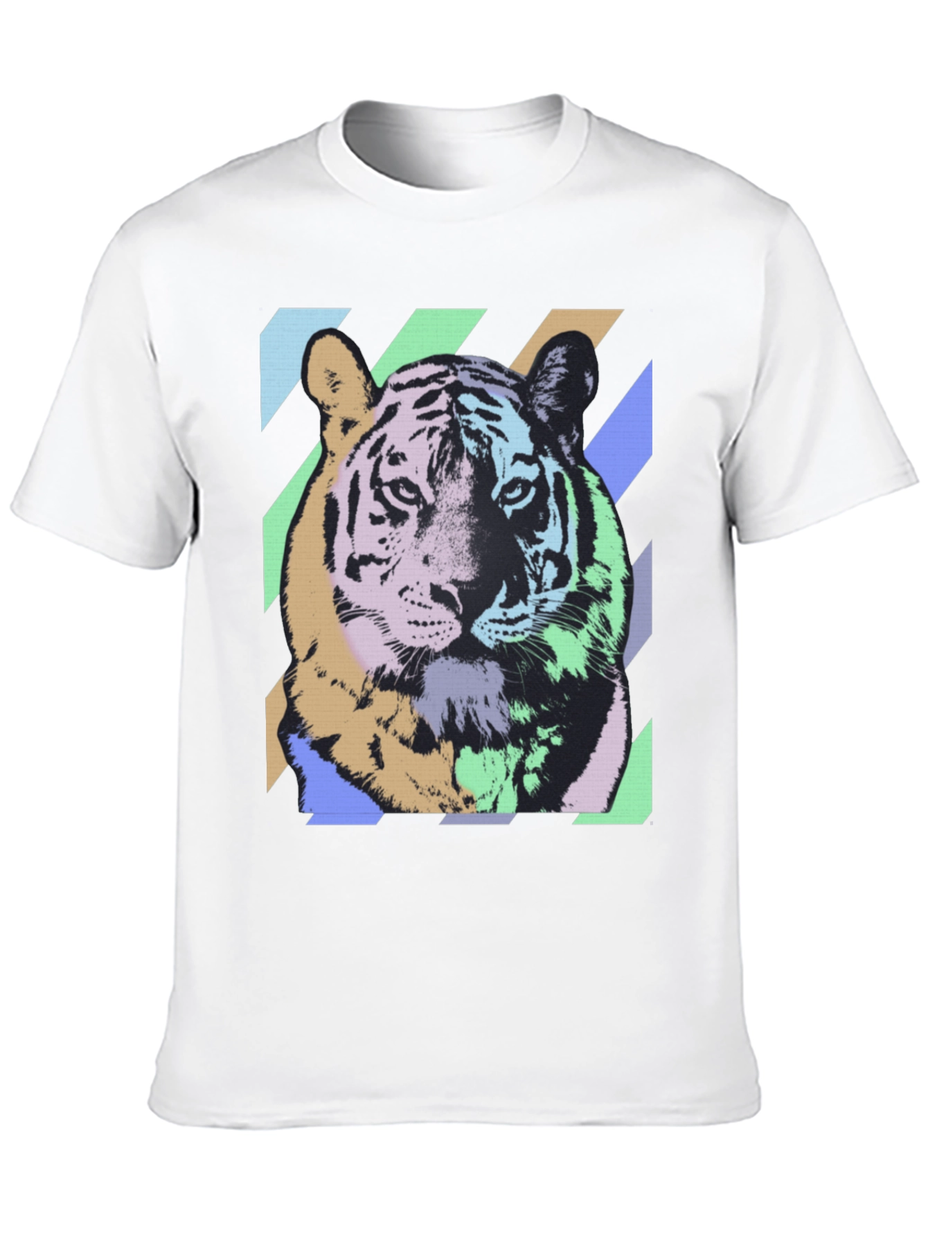 Camiseta Negra con Diseño de Tigre Abstracto
