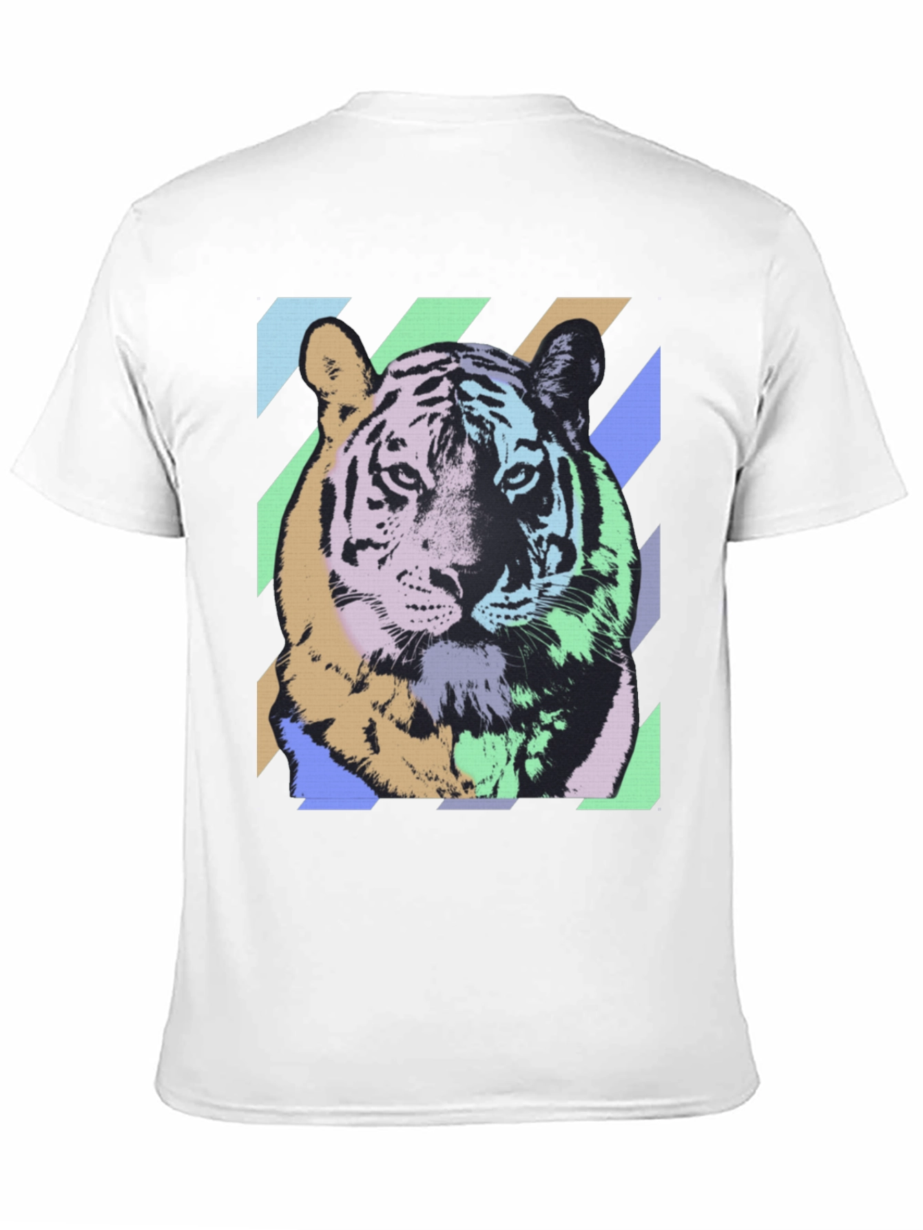 Camiseta Negra con Diseño de Tigre Abstracto