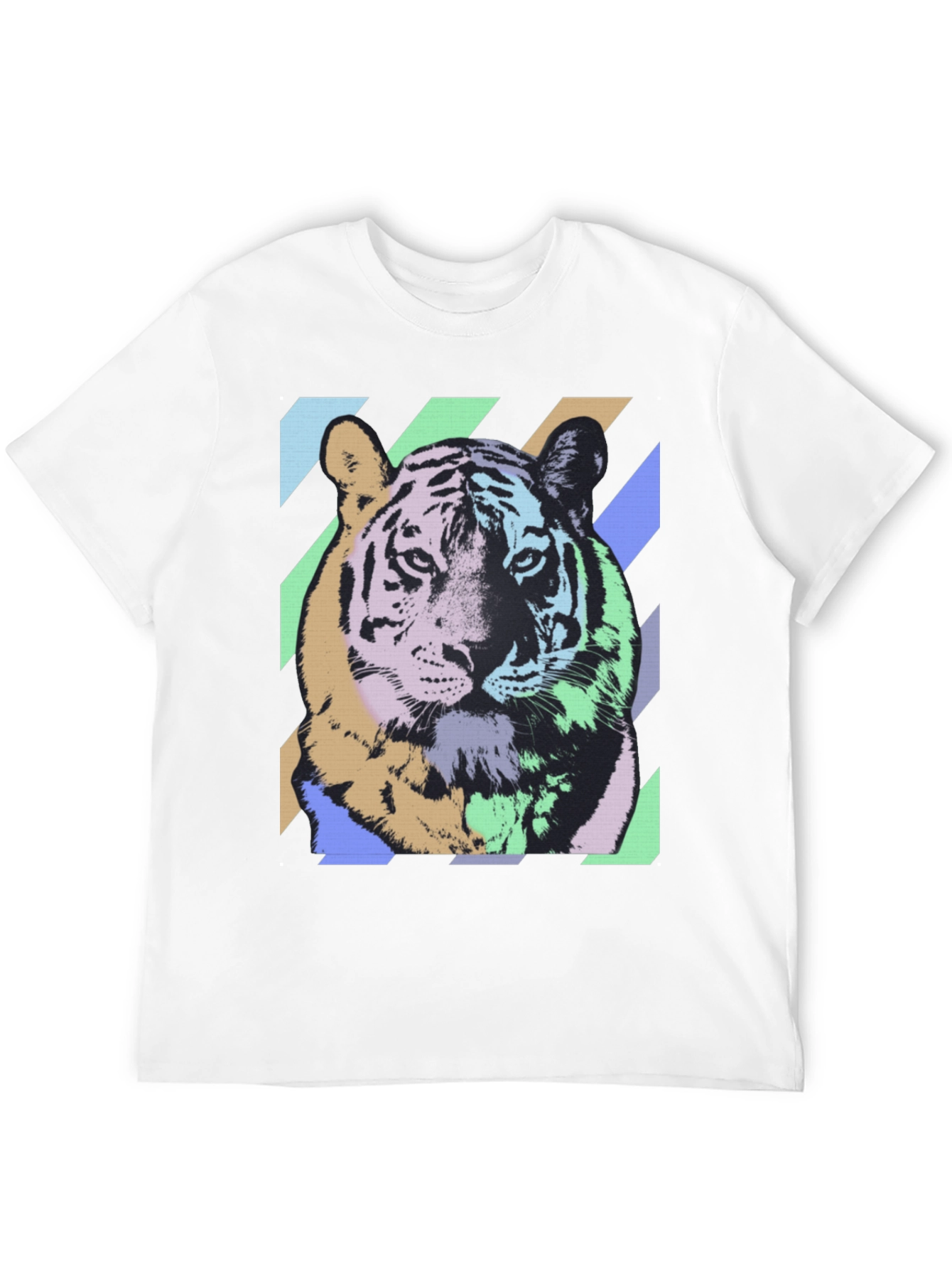 Camiseta Negra con Diseño de Tigre Abstracto