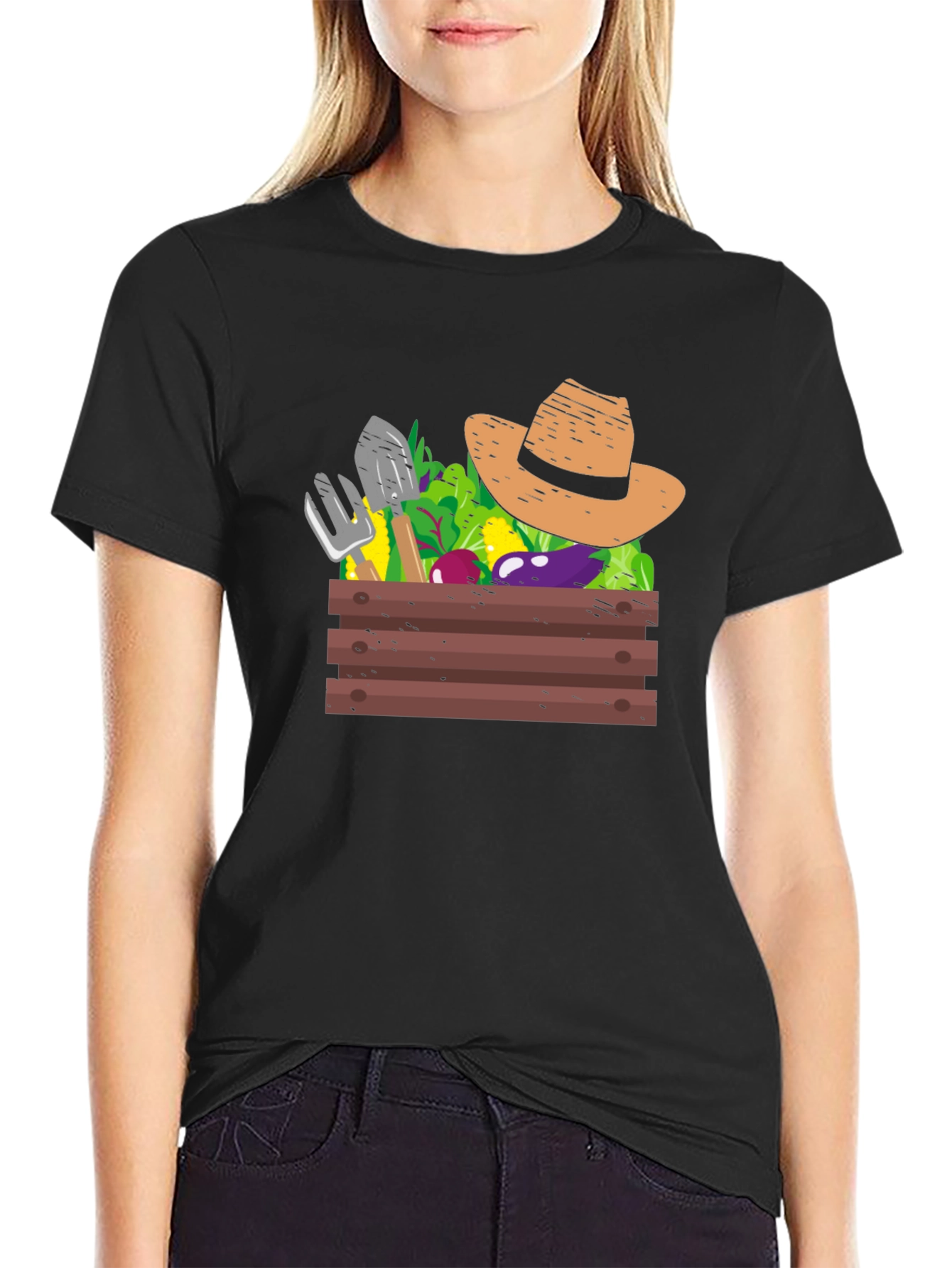 Camiseta Negra Jardinería: Cosecha de Estilo