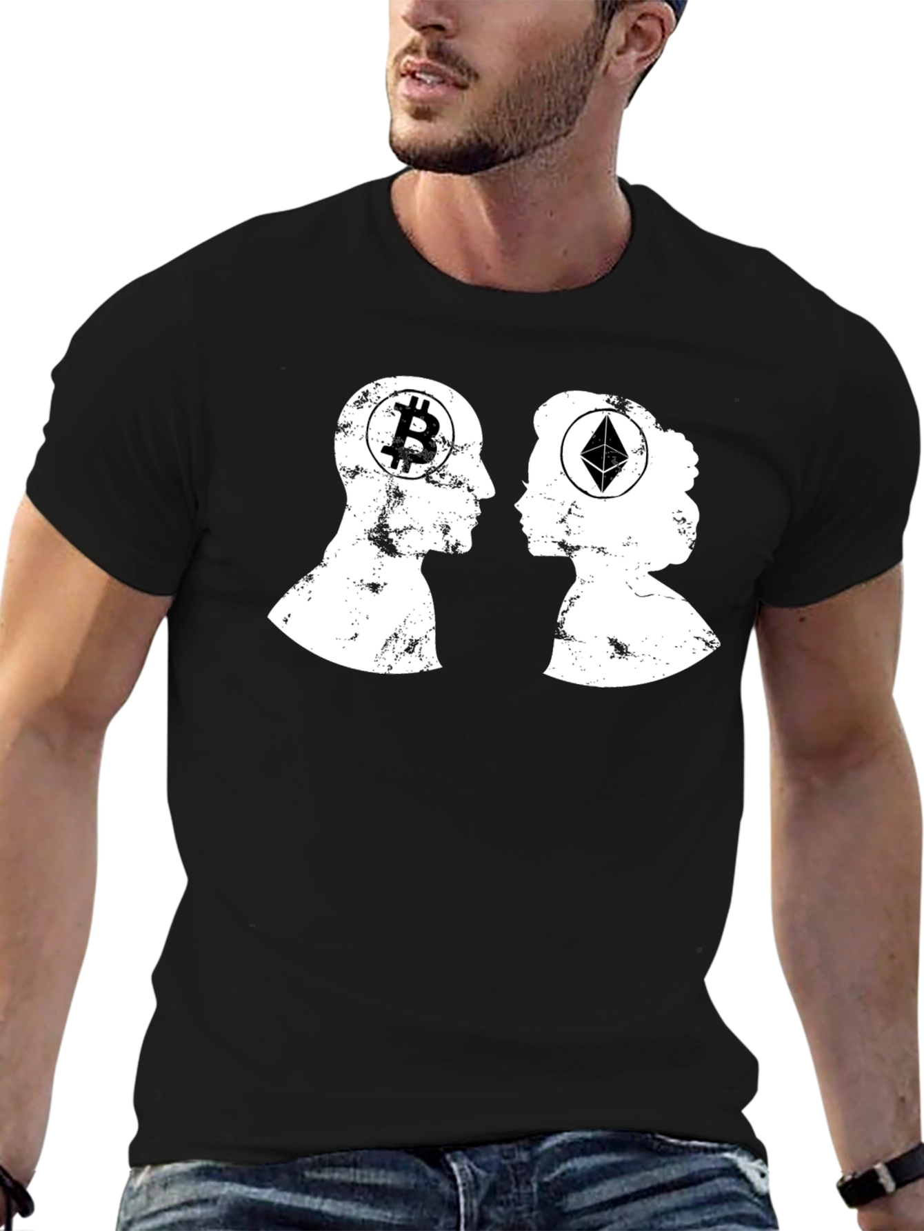 Camiseta Crypto: Bitcoin y Ethereum - Amor Digital