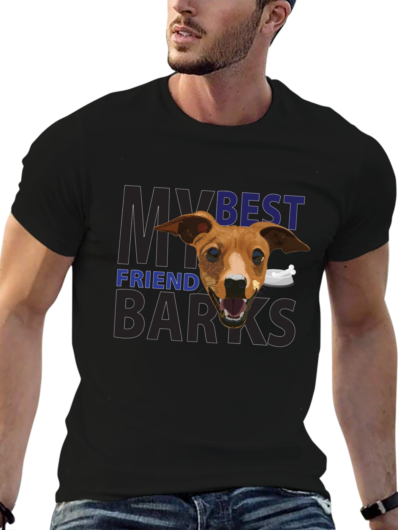 Camiseta Negra Mi Mejor Amigo Ladra