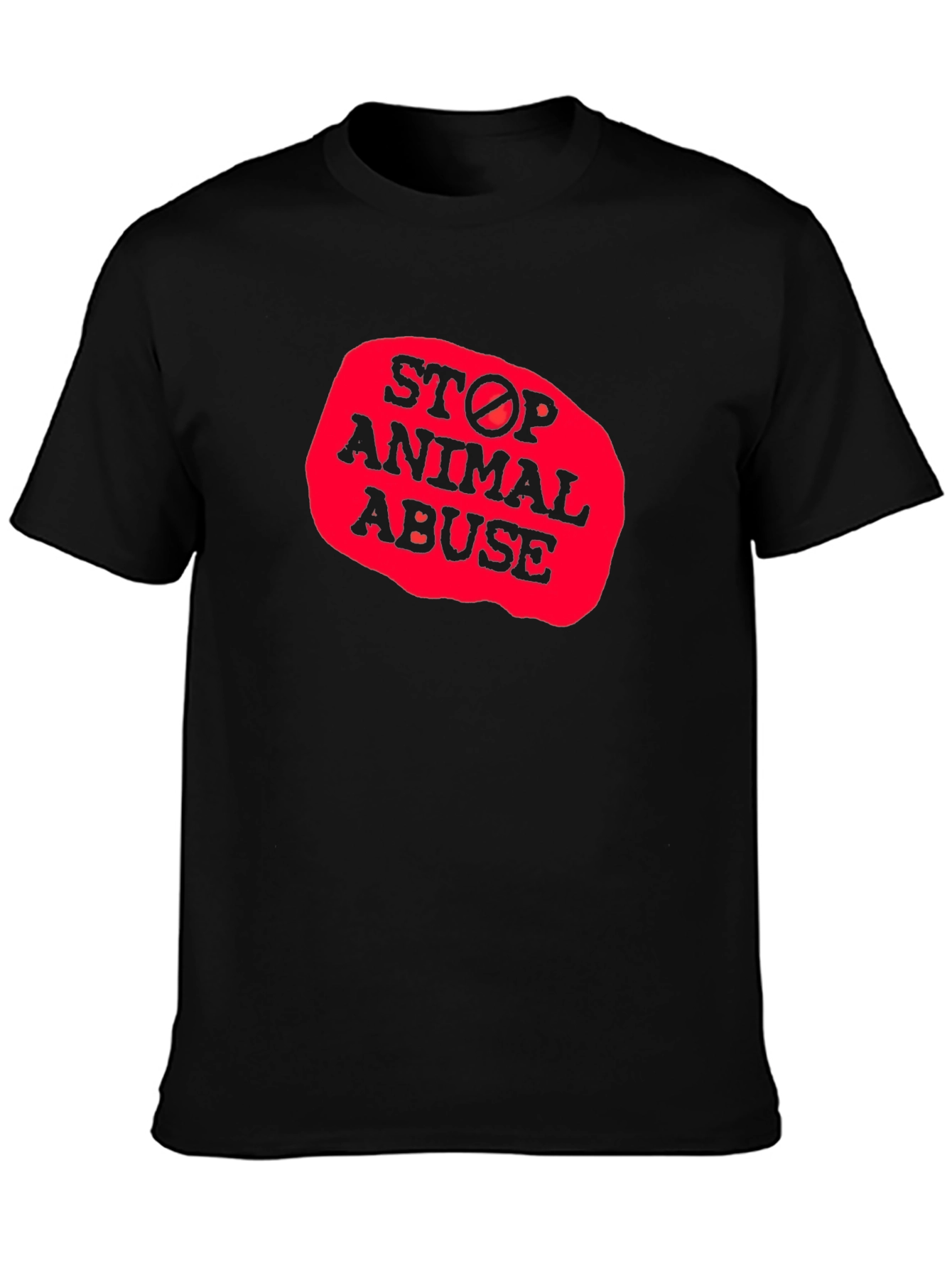Camiseta Negra - Stop Animal Abuse
