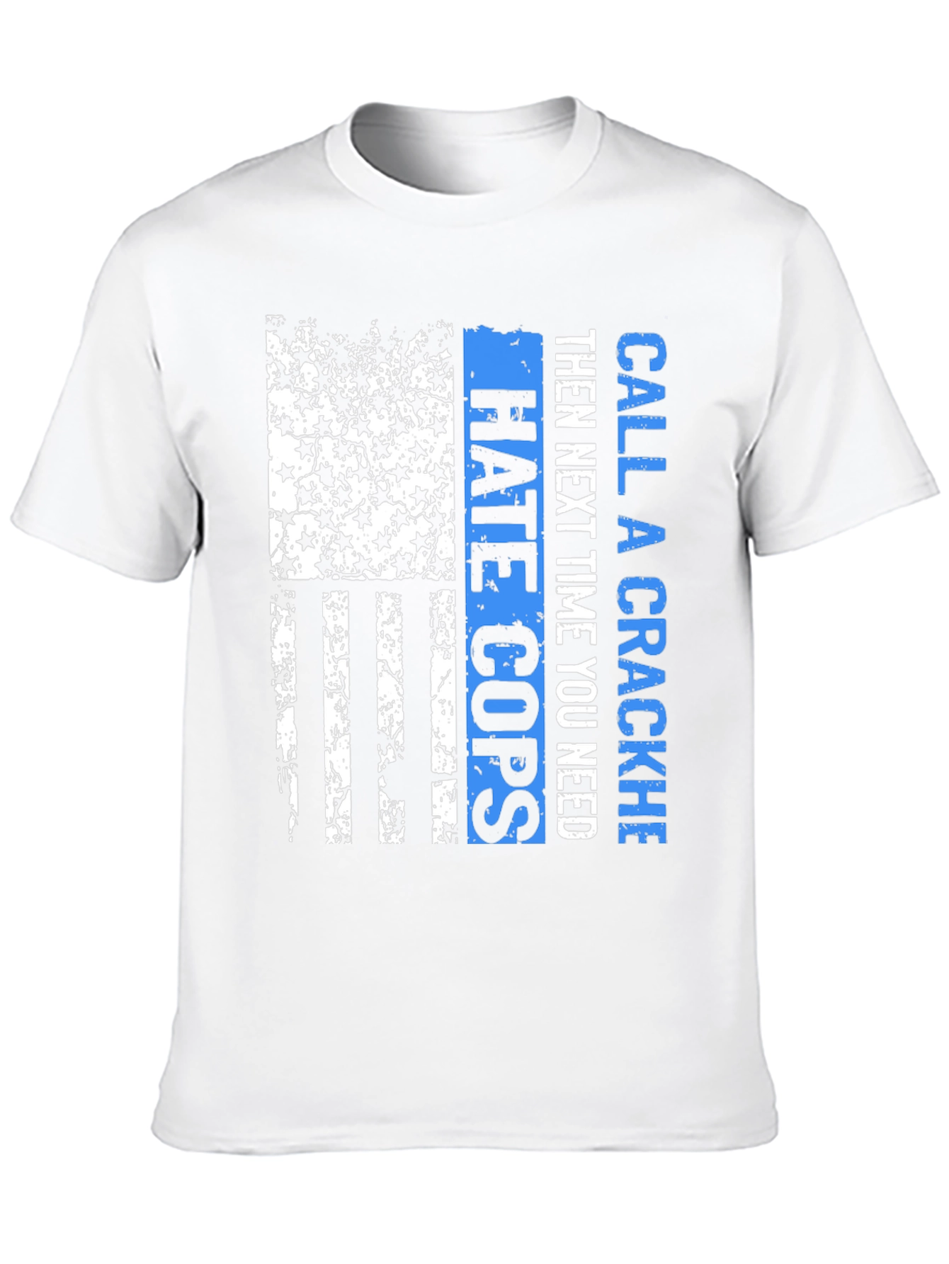 Camiseta Negra con Diseño Bandera Americana Policial