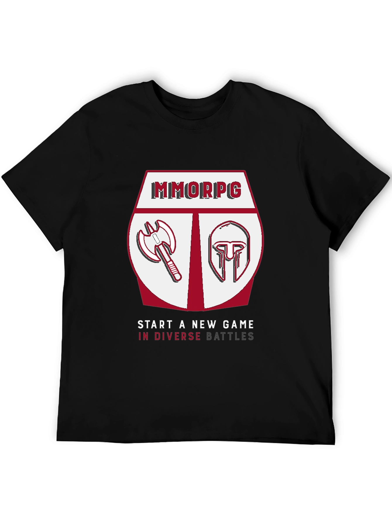 Camiseta Negra MMORPG - Batallas Diversas