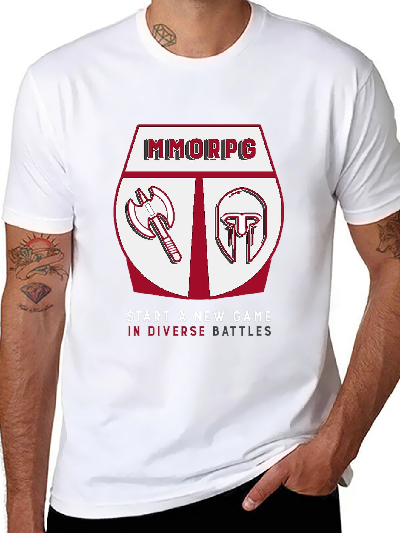 Camiseta Negra MMORPG - Batallas Diversas