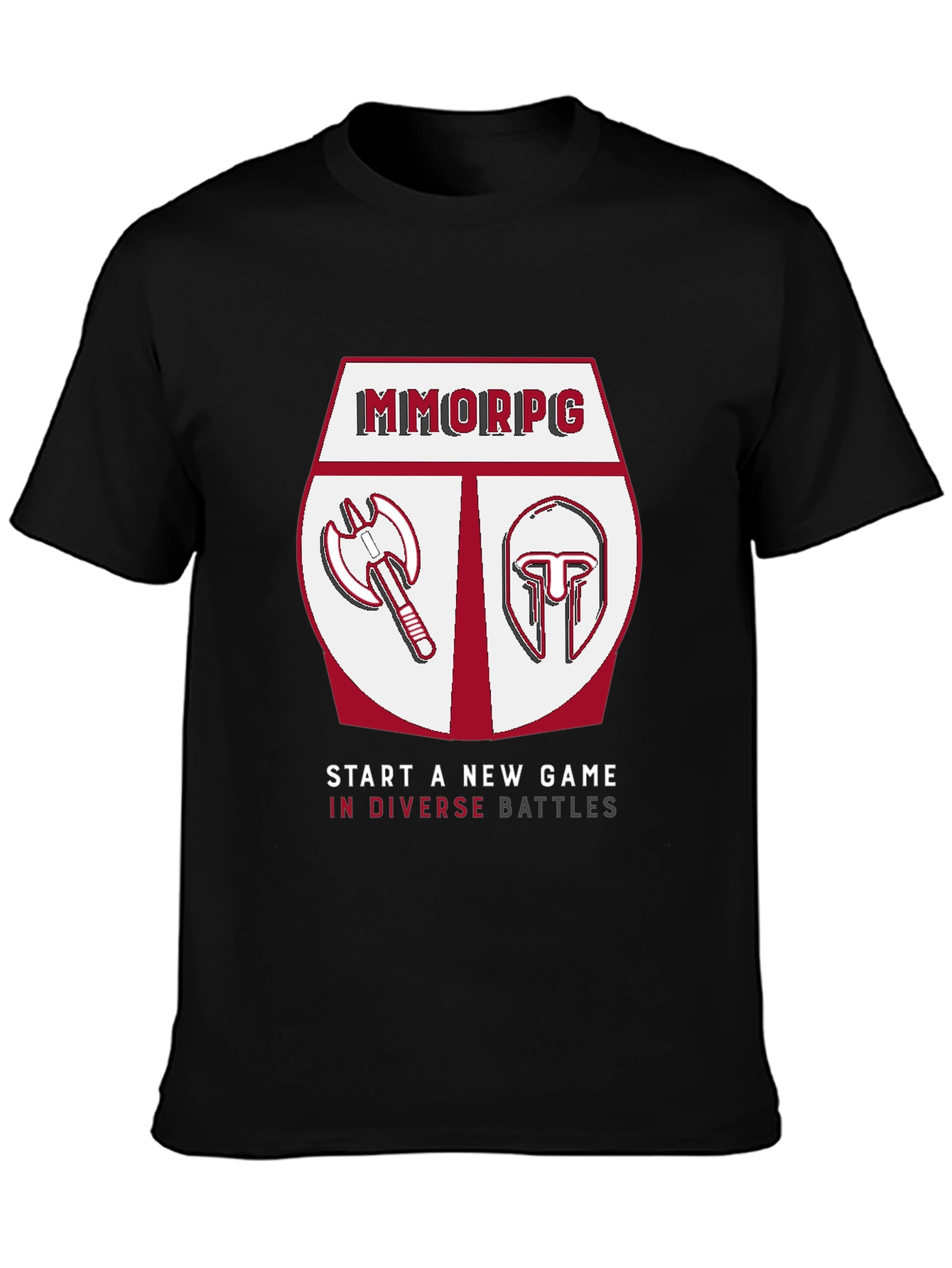 Camiseta Negra MMORPG - Batallas Diversas
