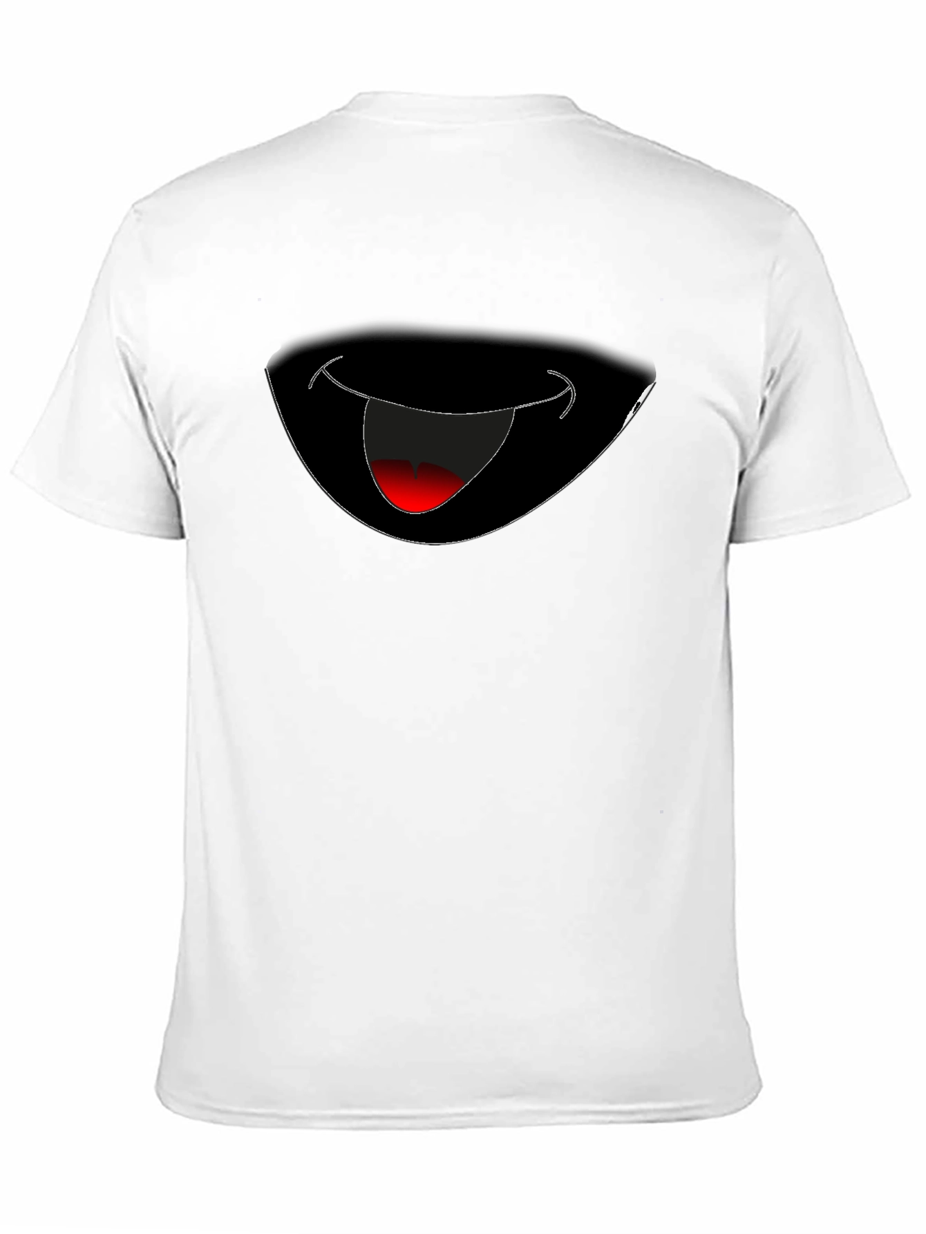 Camiseta Negra con Diseño de Boca Sonriente