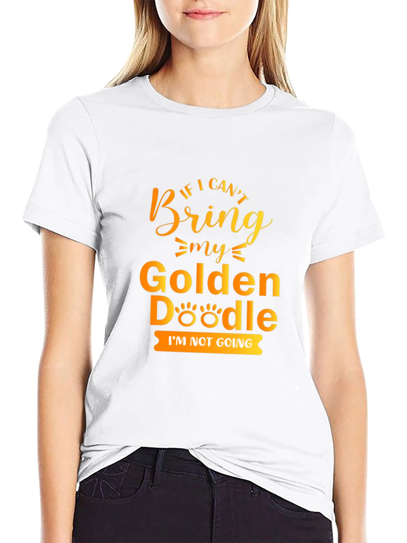 Camiseta Negra Golden Doodle: Si No Viene Yo Tampoco